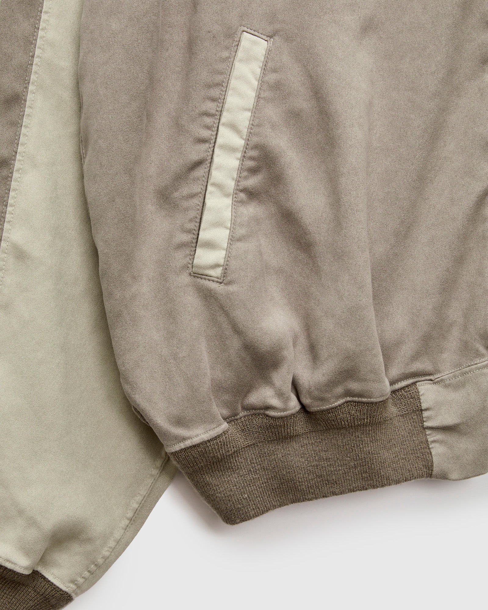Eco Suede Raglan Zip Jacket in Greige - Image 7