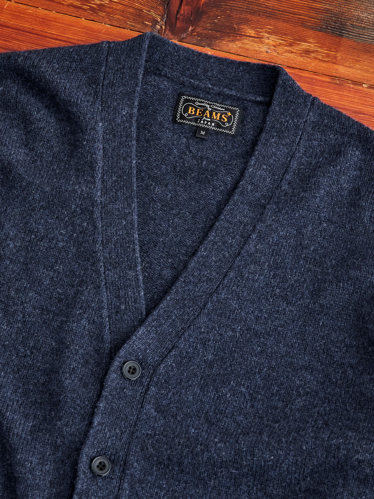 Elbow Patch 7G Cardigan in Navy - Image 3