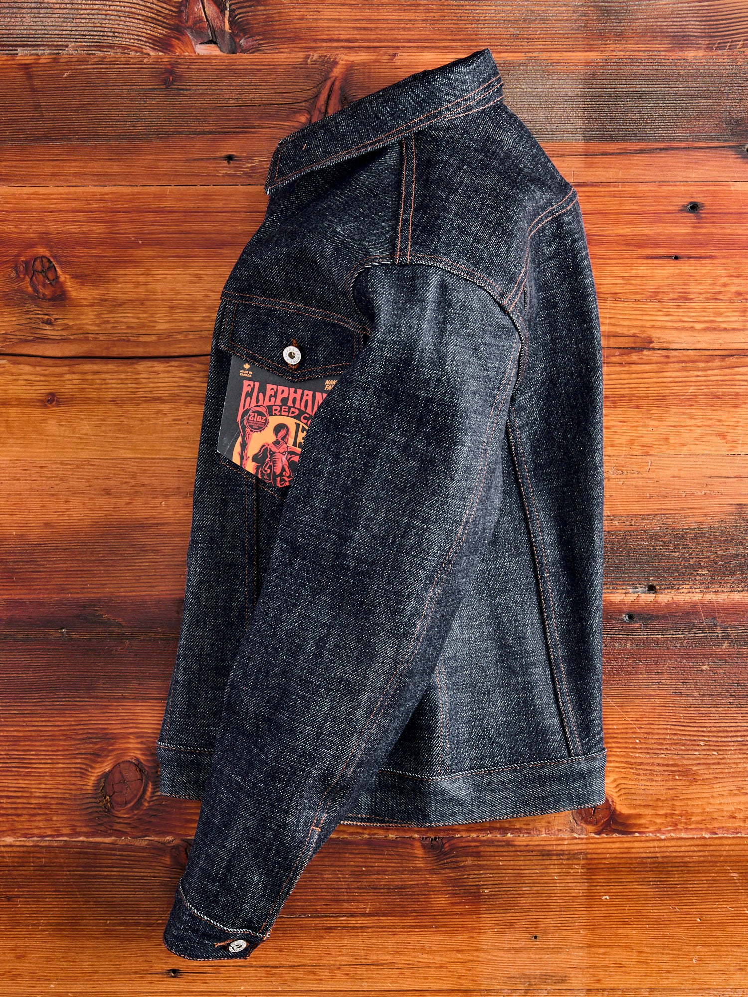 "Elephant 13 - Red Core" 21oz Selvedge Denim Jacket - Image 3