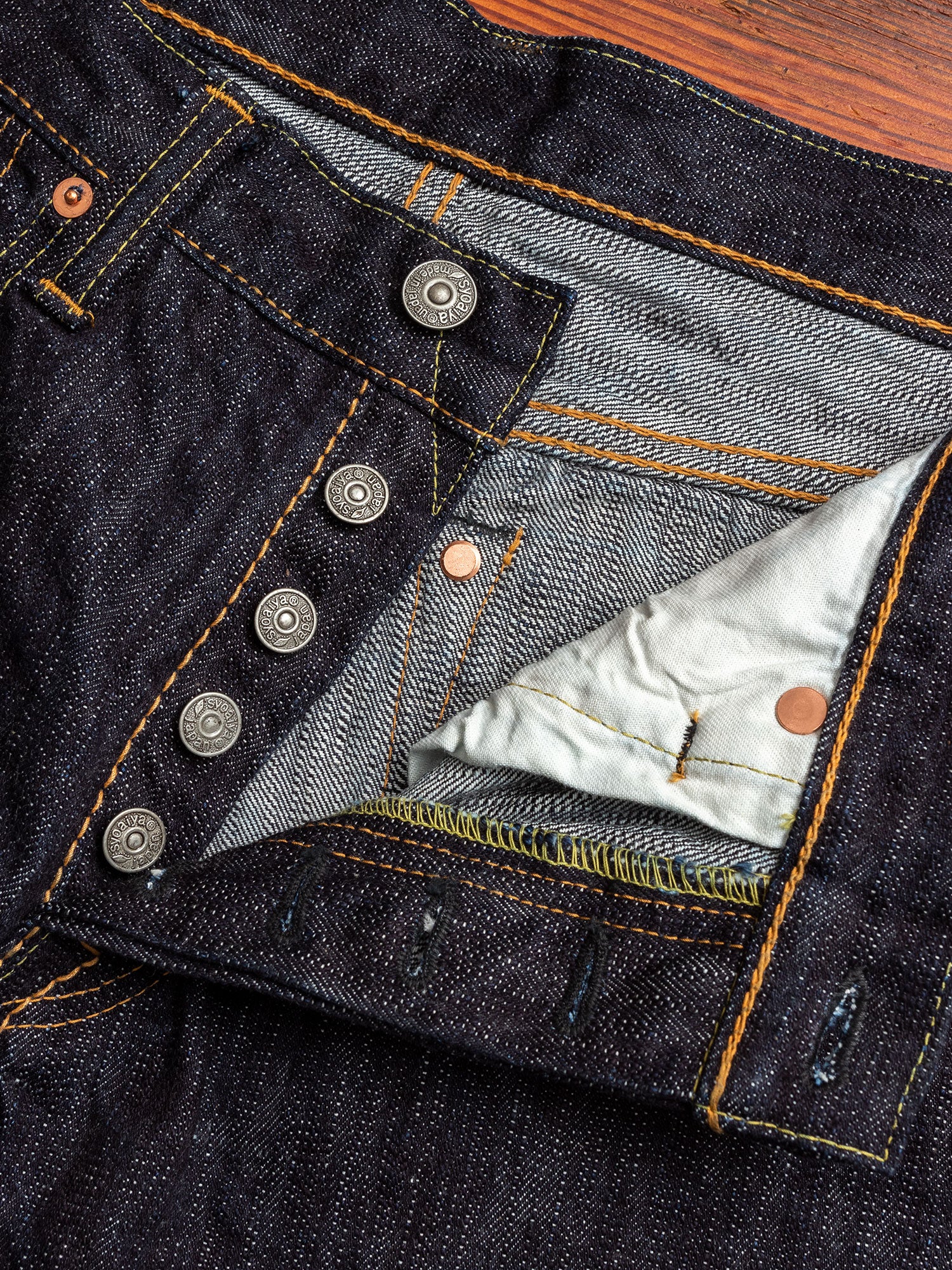 EX-019 "Extra Slub" 17.5oz Rinsed Selvedge Denim - Relaxed Tapered Fit - Image 5