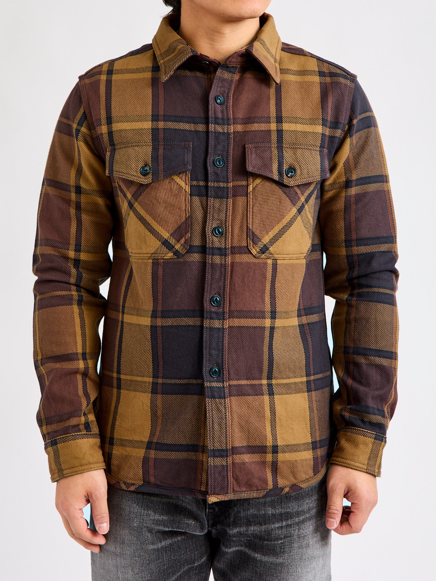 Extra Heavy Flannel Shirt in Orange - Image 2