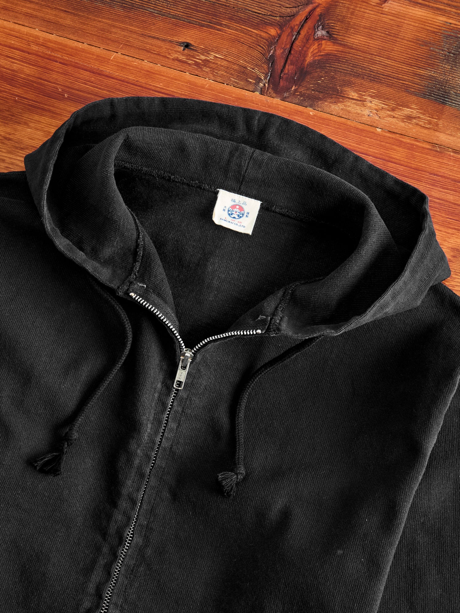 Extra Heavyweight Jersey Zip Hoodie in Black - Image 3