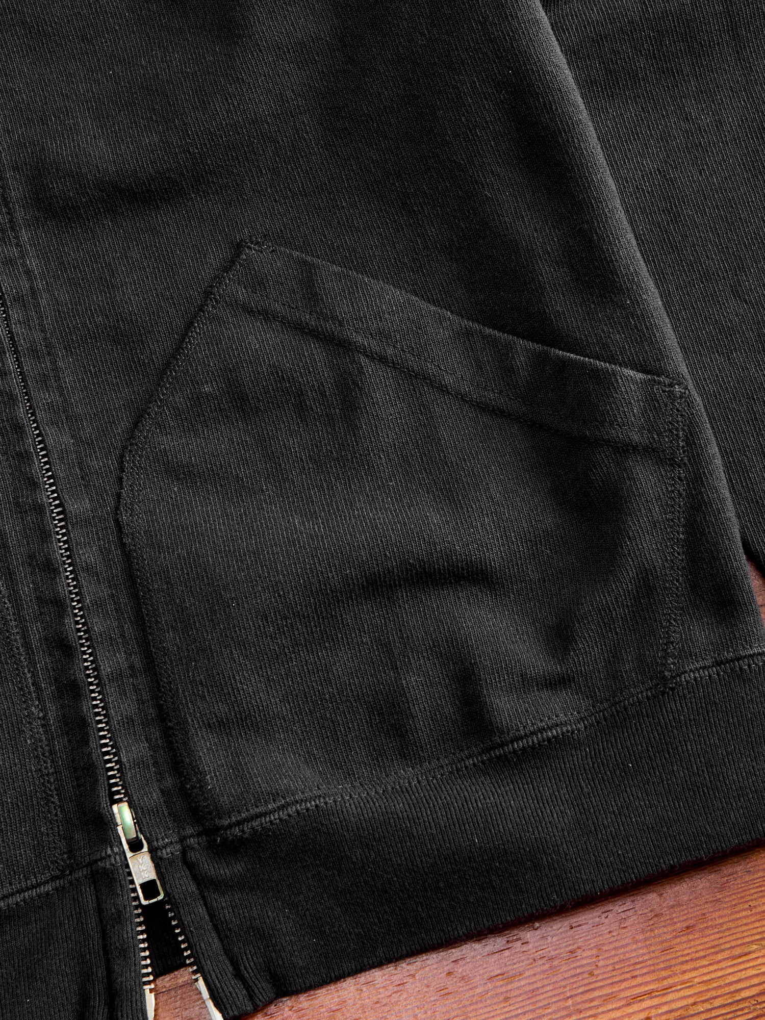 Extra Heavyweight Jersey Zip Hoodie in Black - Image 5