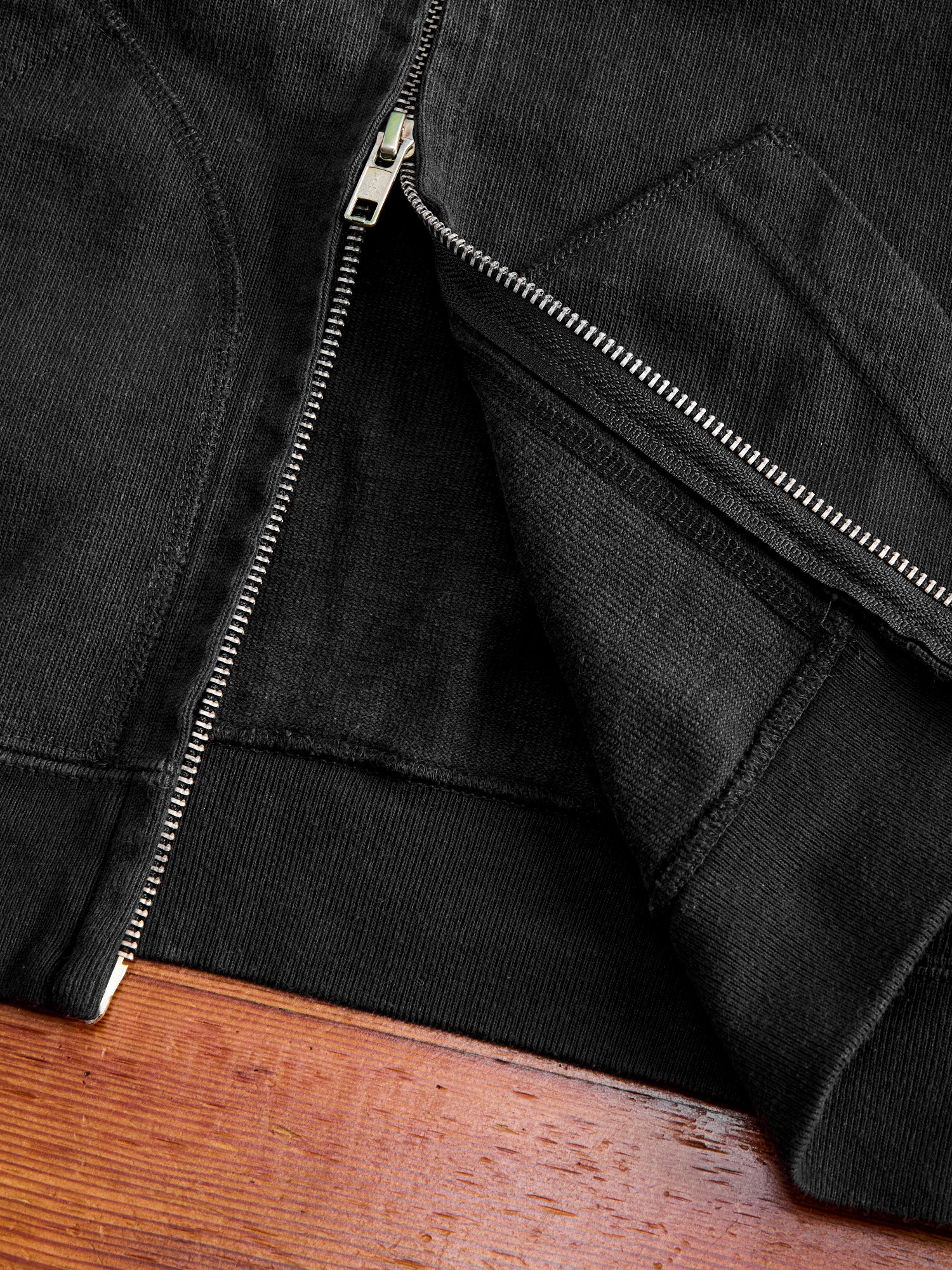 Extra Heavyweight Jersey Zip Hoodie in Black - Image 8
