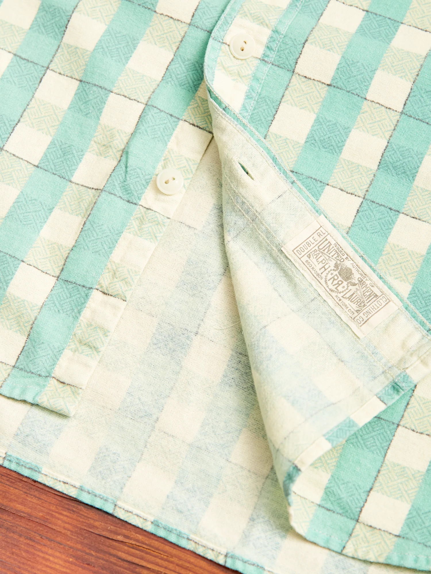 Farrell Workshirt in Green/Cream - Image 7