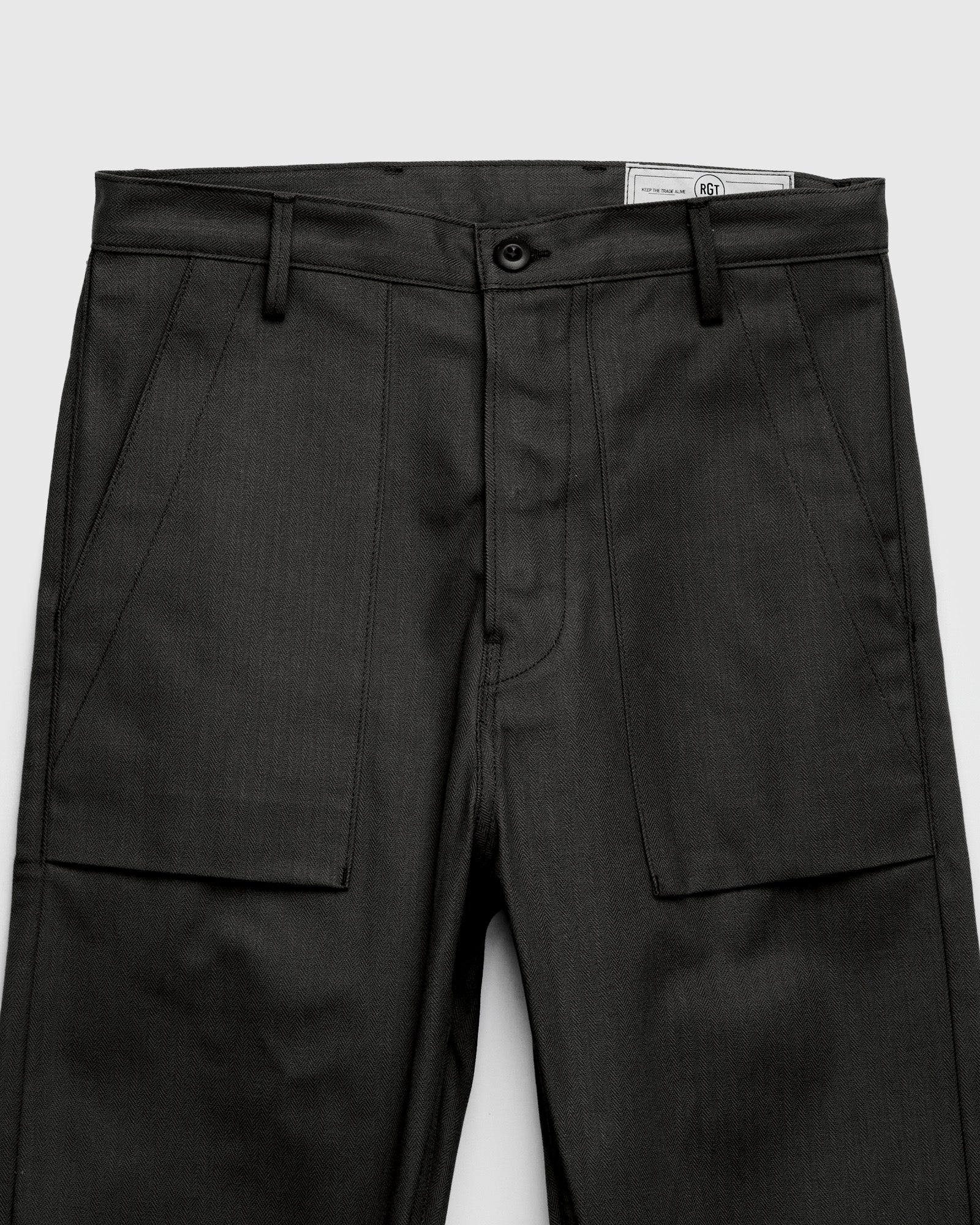 "Fatigue Pants" in 10oz Black Herringbone - Image 3