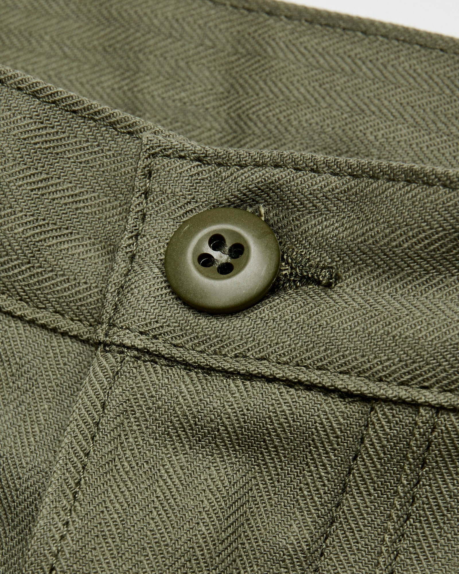 "Fatigue Pants" in 10oz Olive Herringbone - Image 5