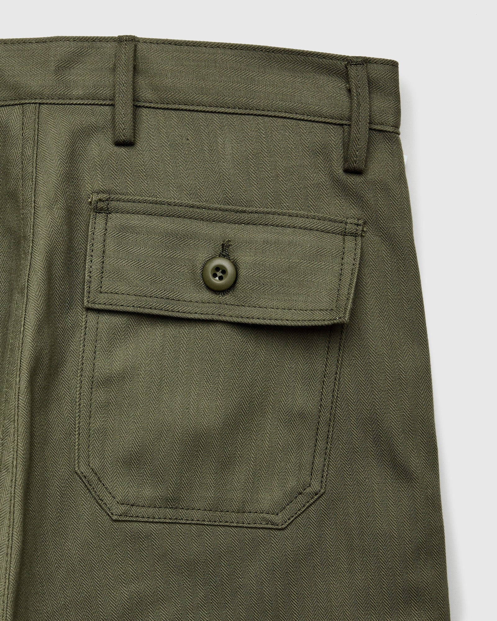 "Fatigue Pants" in 10oz Olive Herringbone - Image 8