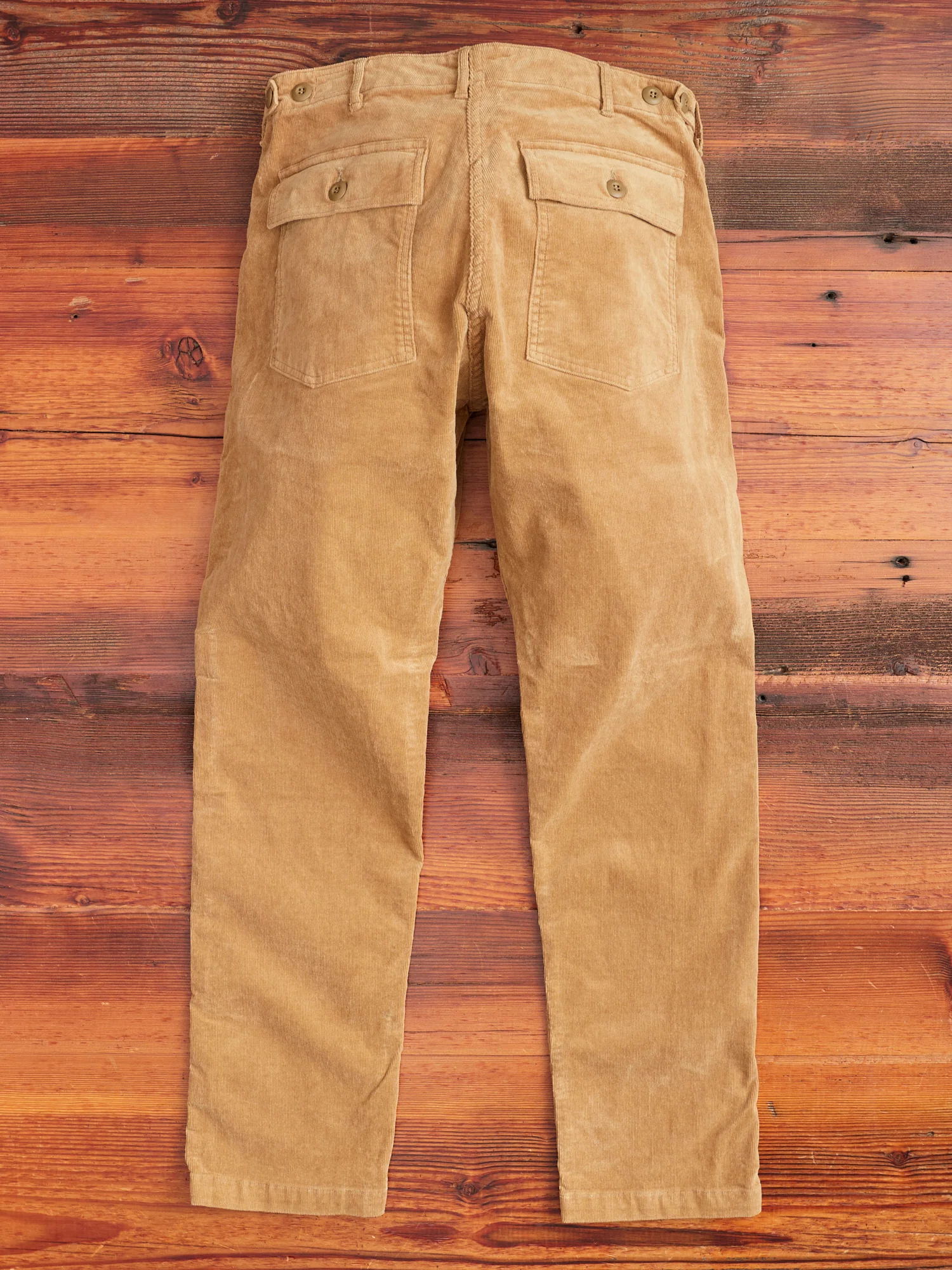 Slim Fatigue Pants in Beige Corduroy - Image 10