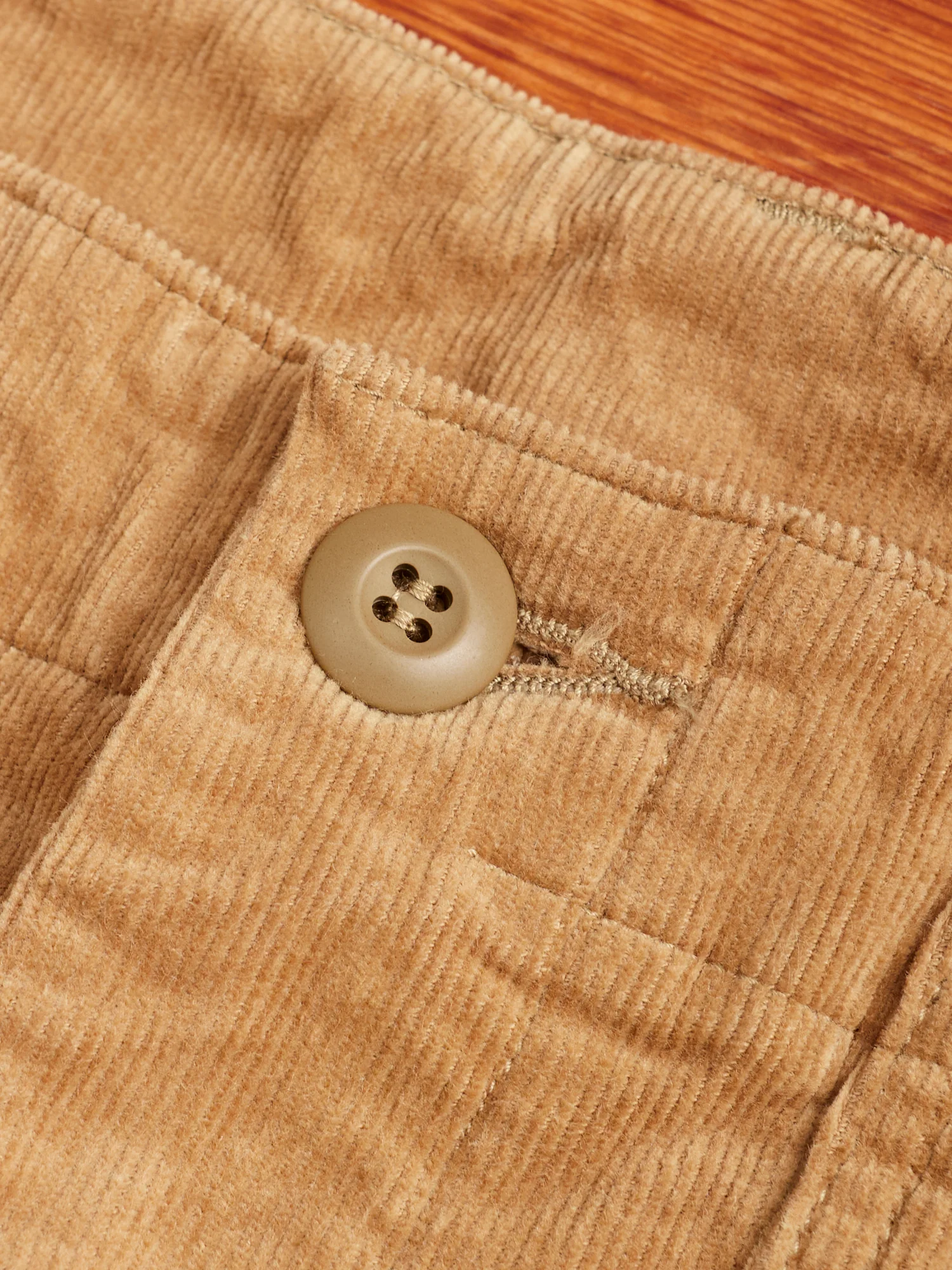 Slim Fatigue Pants in Beige Corduroy - Image 5