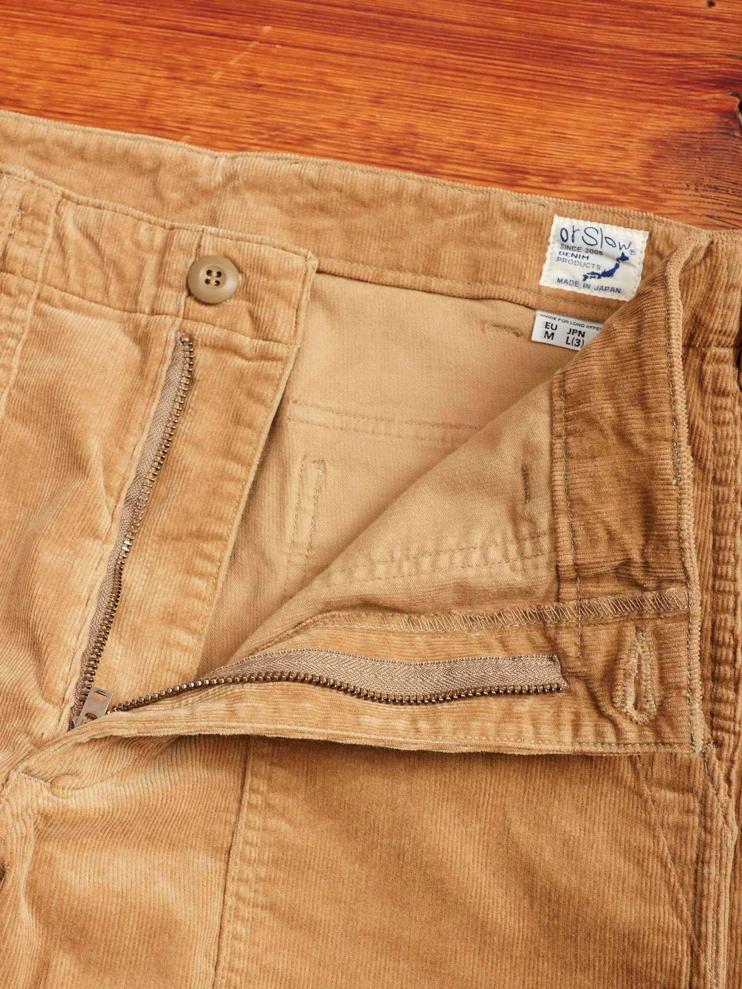 Slim Fatigue Pants in Beige Corduroy - Image 6