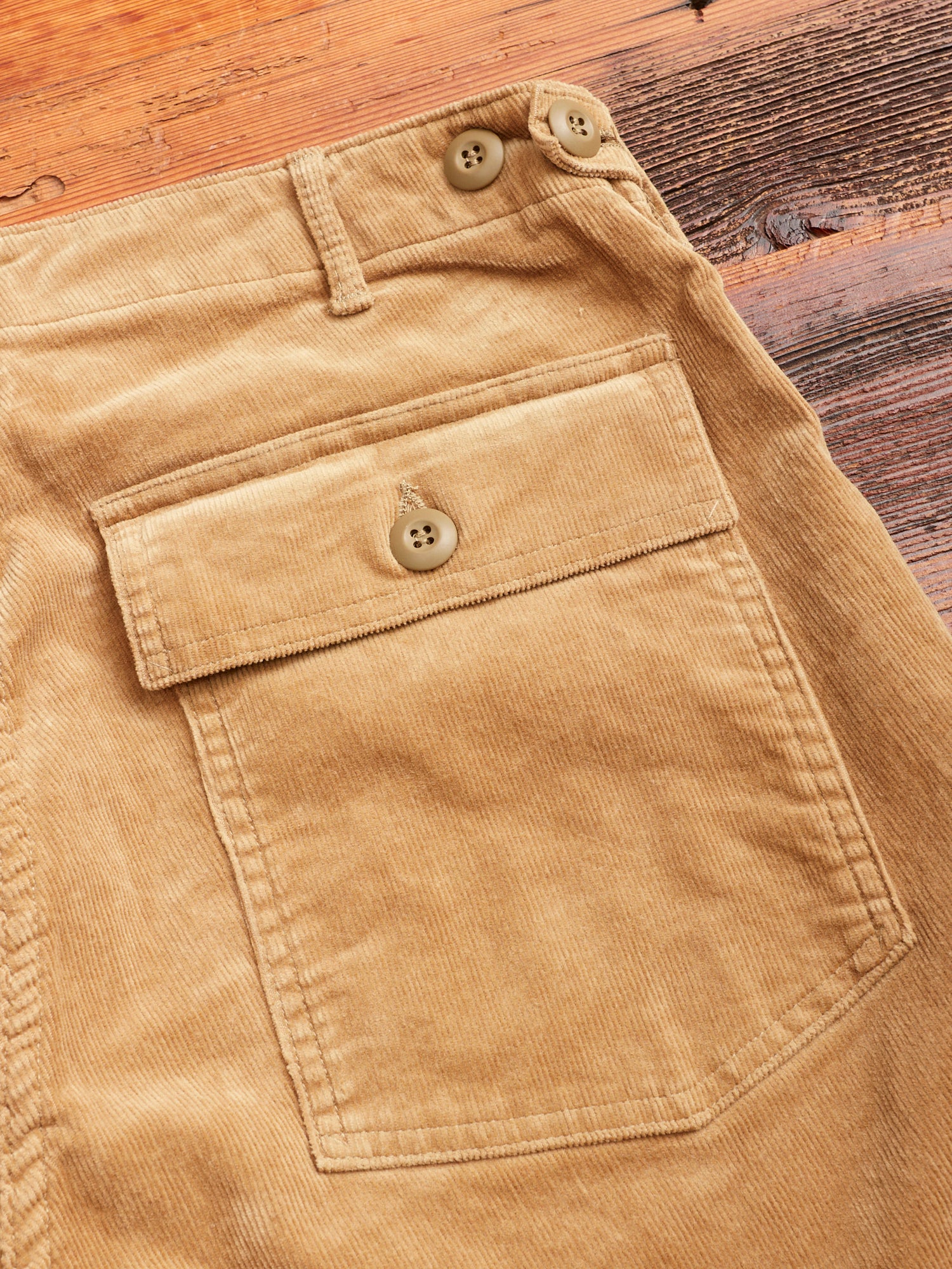 Slim Fatigue Pants in Beige Corduroy - Image 8