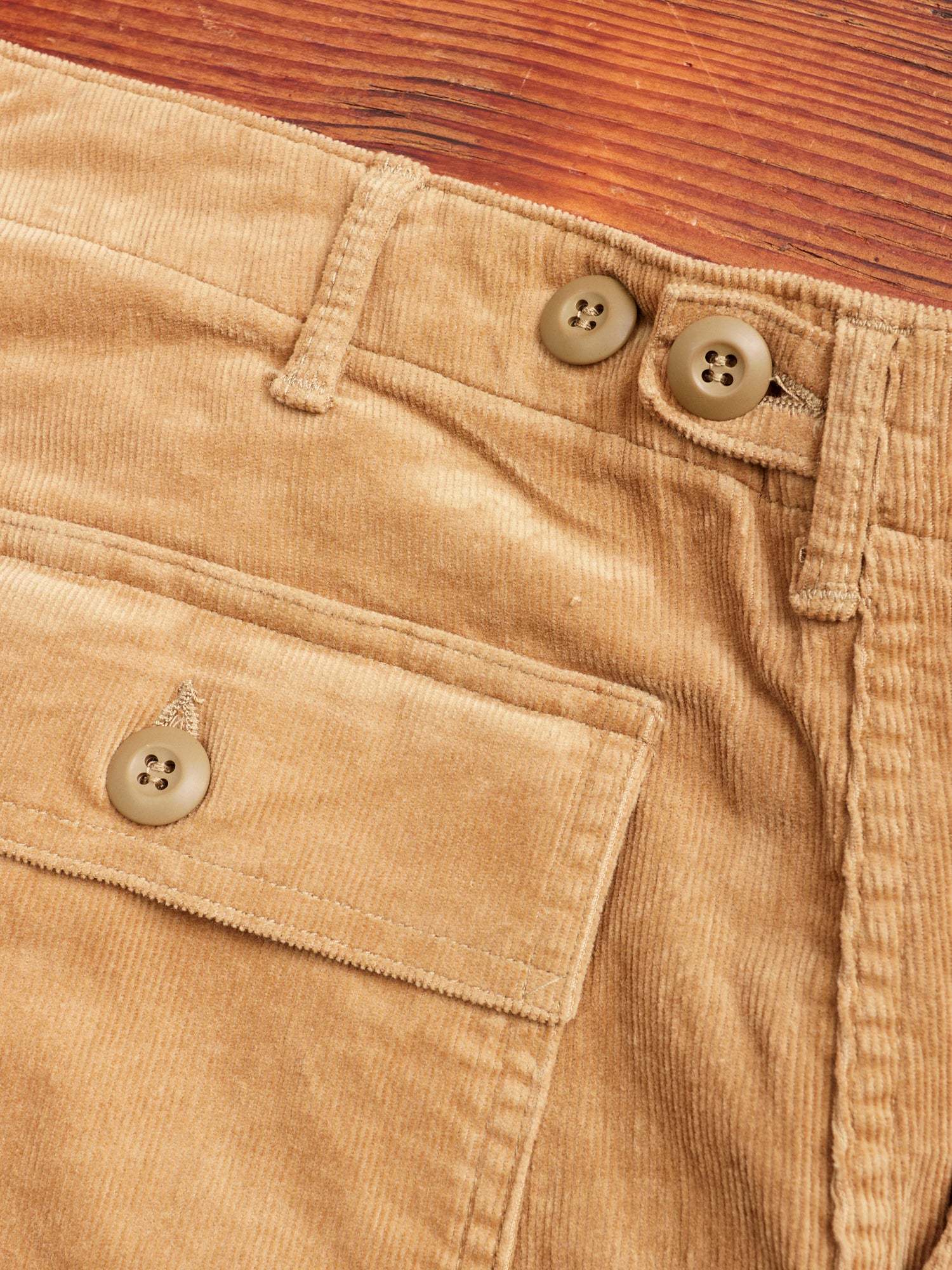 Slim Fatigue Pants in Beige Corduroy - Image 9
