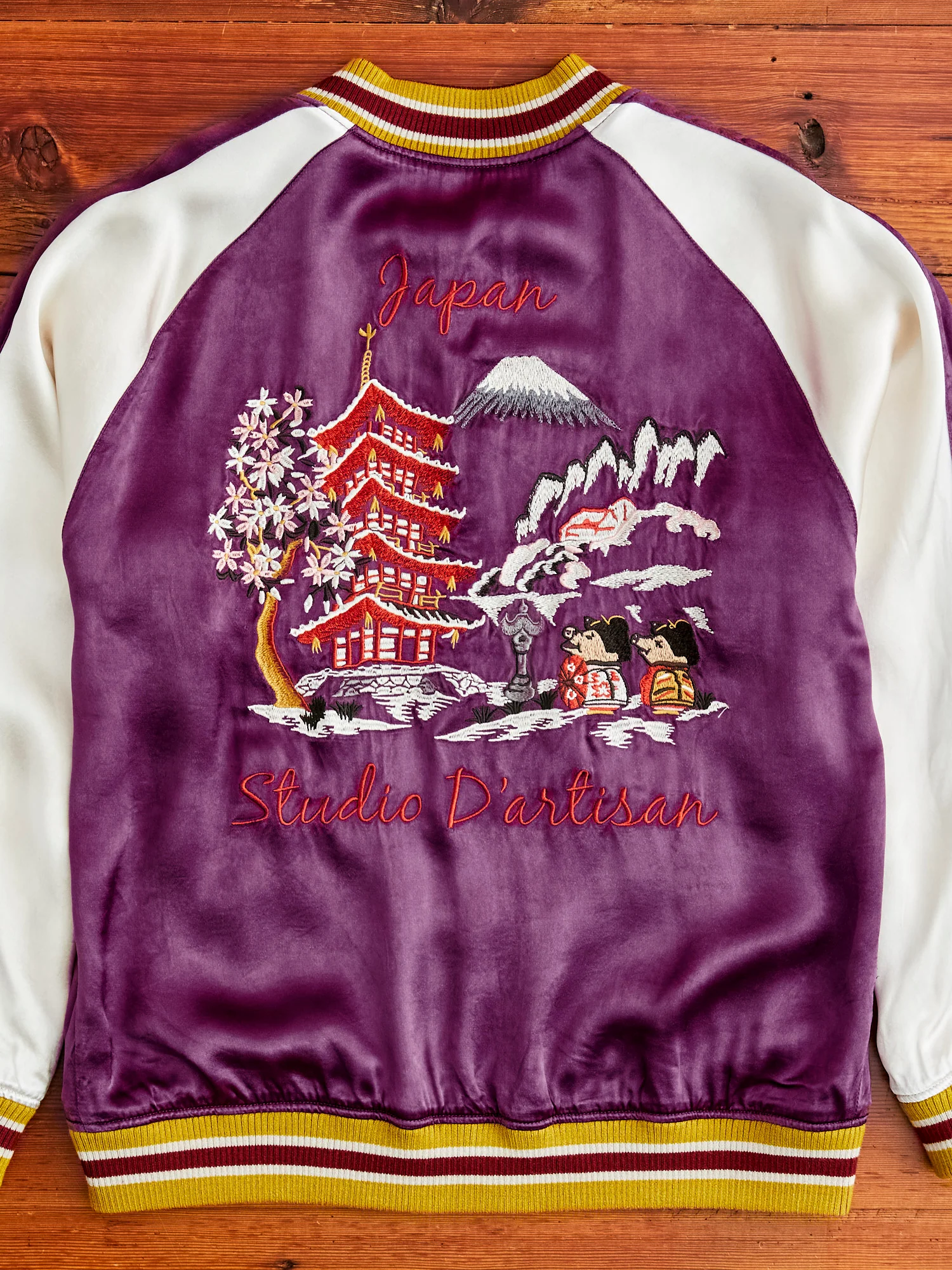"Festival" Reversible Sukajan Souvenir Jacket in Blue/Purple - Image 14