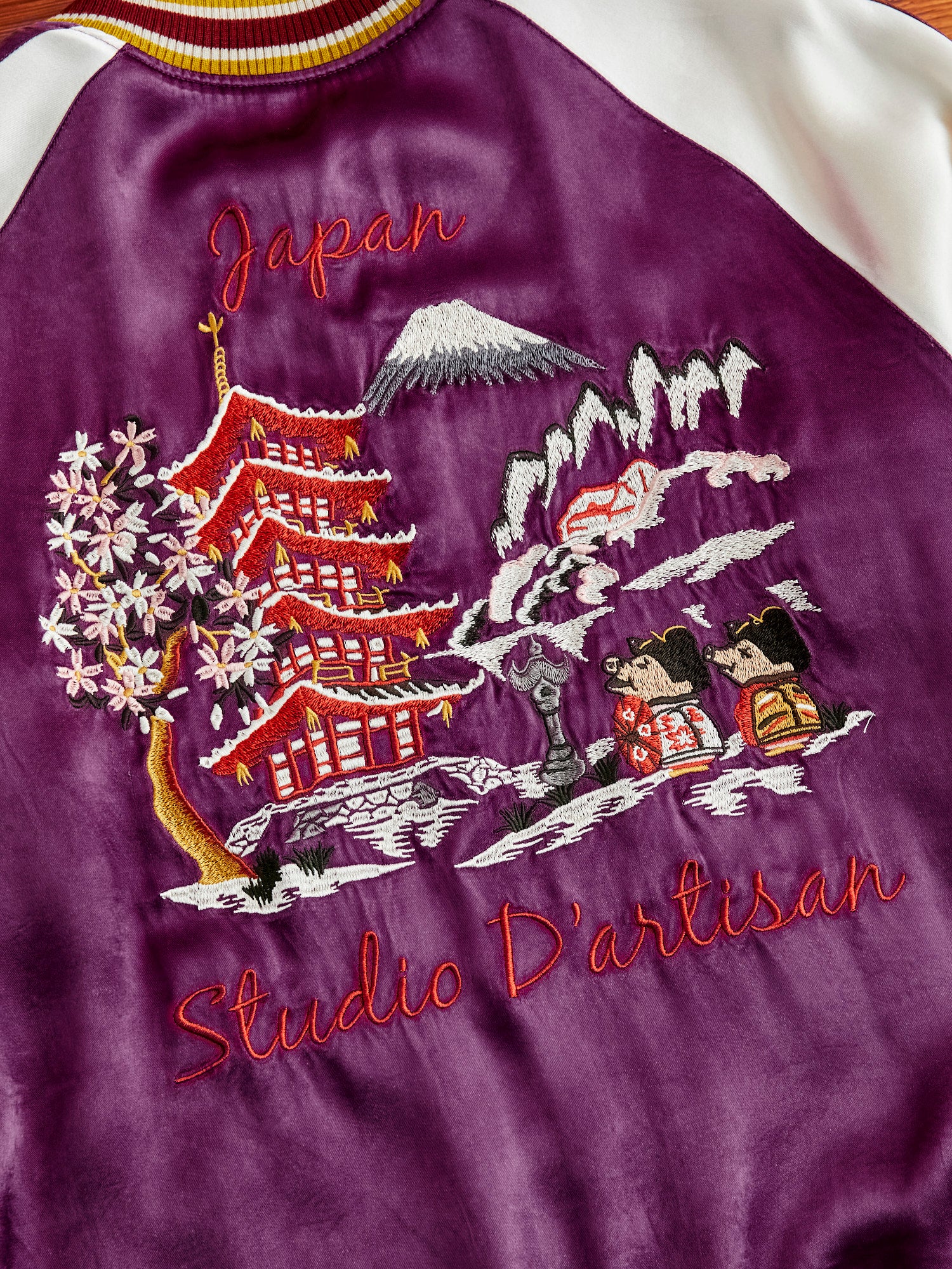 "Festival" Reversible Sukajan Souvenir Jacket in Blue/Purple - Image 15