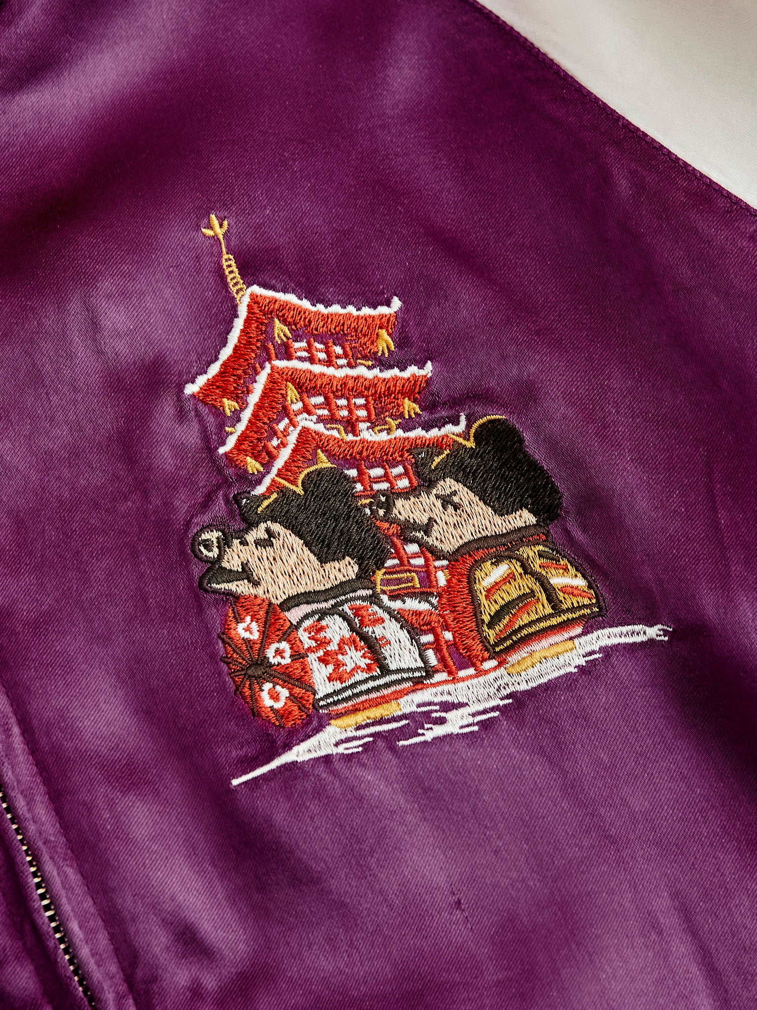 "Festival" Reversible Sukajan Souvenir Jacket in Blue/Purple - Image 18