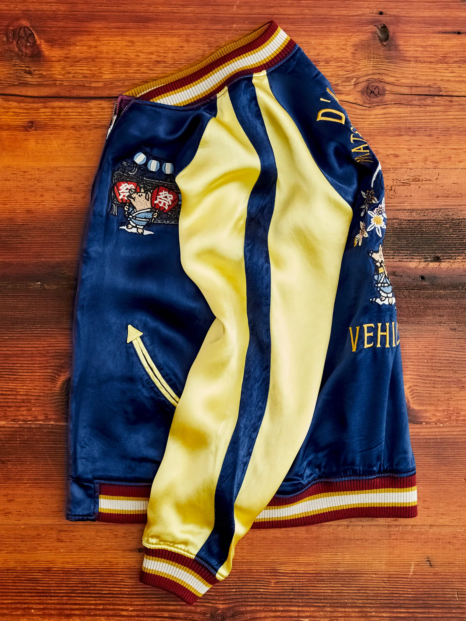 "Festival" Reversible Sukajan Souvenir Jacket in Blue/Purple - Image 8