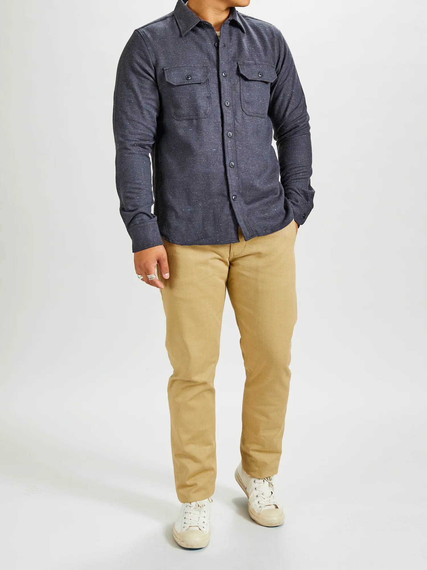 "Field Shirt" in Grey Rainbow Nep - Image 10