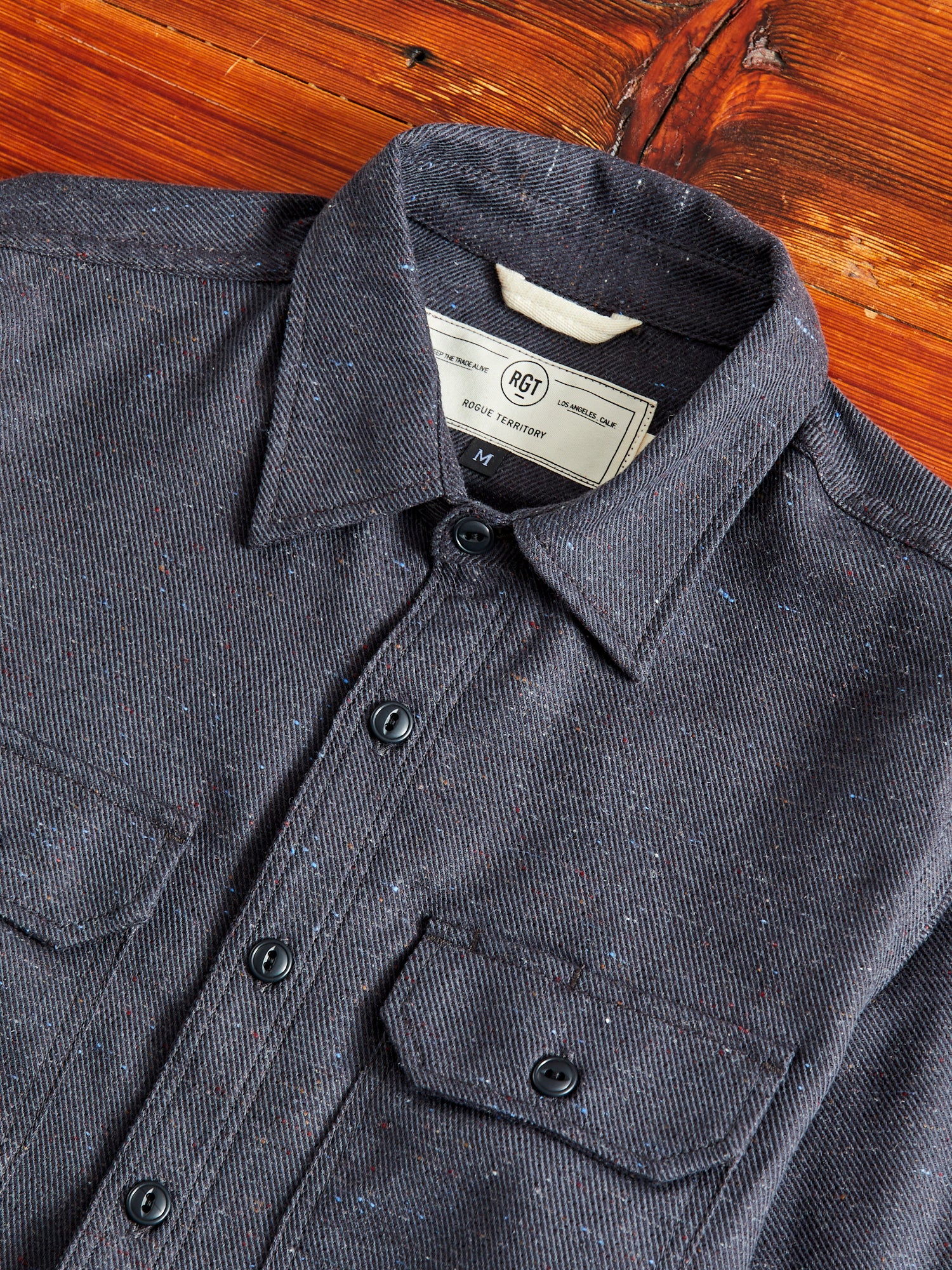 "Field Shirt" in Grey Rainbow Nep - Image 3