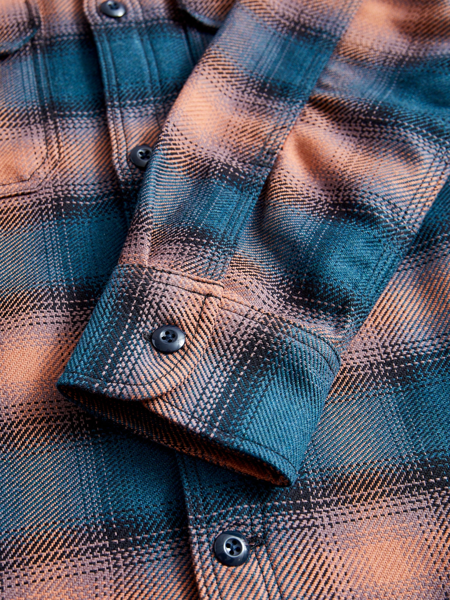 "Field Shirt" in Navy Blush Ombre Plaid - Image 5