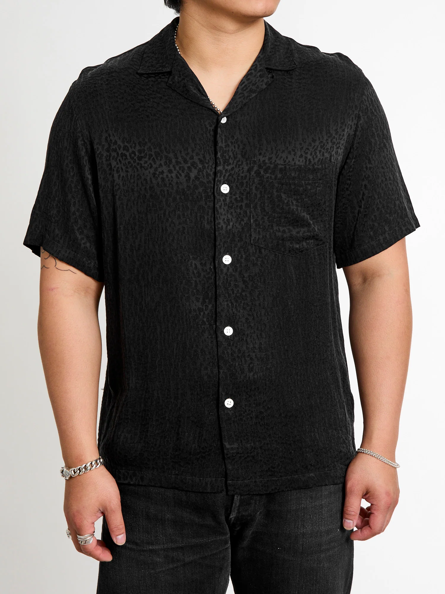 Finger Print Shirt in Black - Image 2