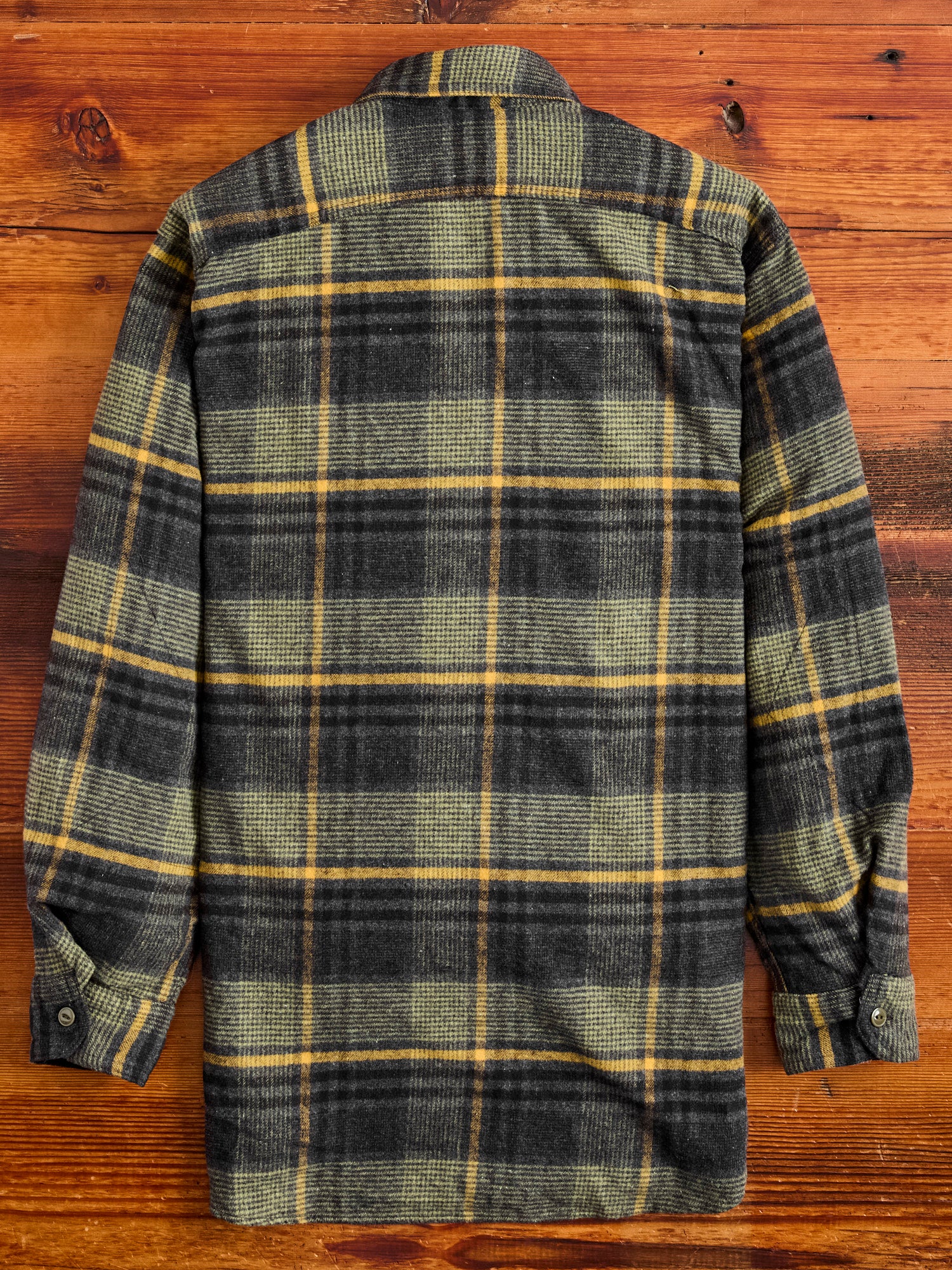 Flannel Work Shirt in Yellow Grey Plaid - Image 7