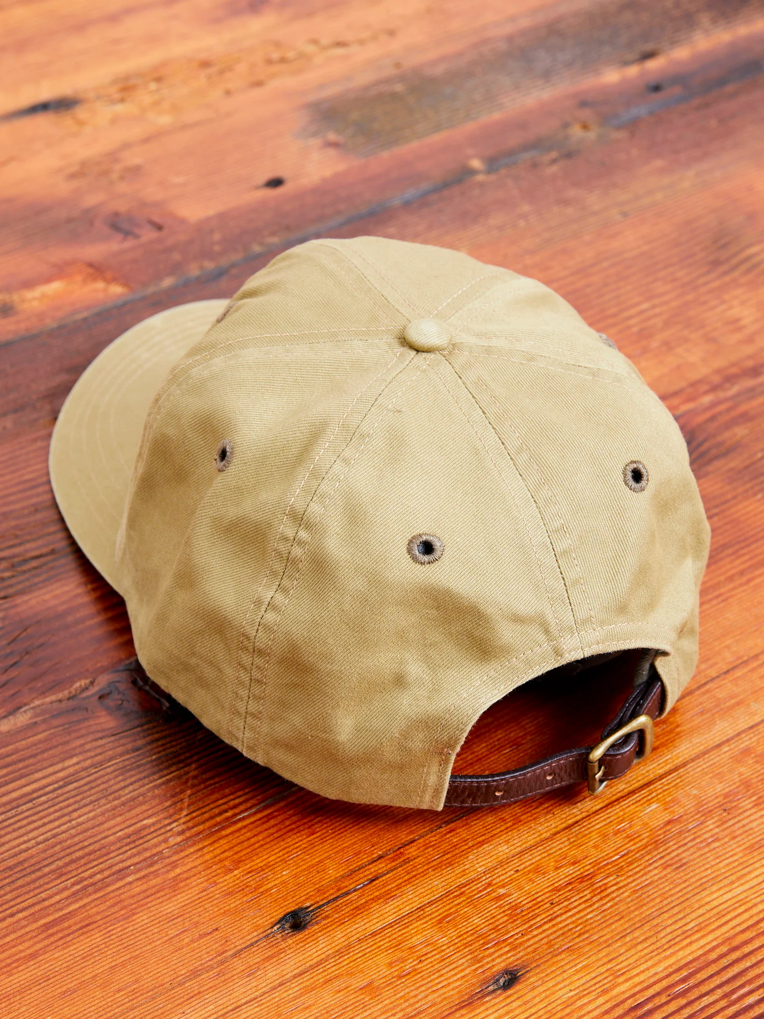 Flat Twill Anglers Baseball Cap in Khaki - Image 2