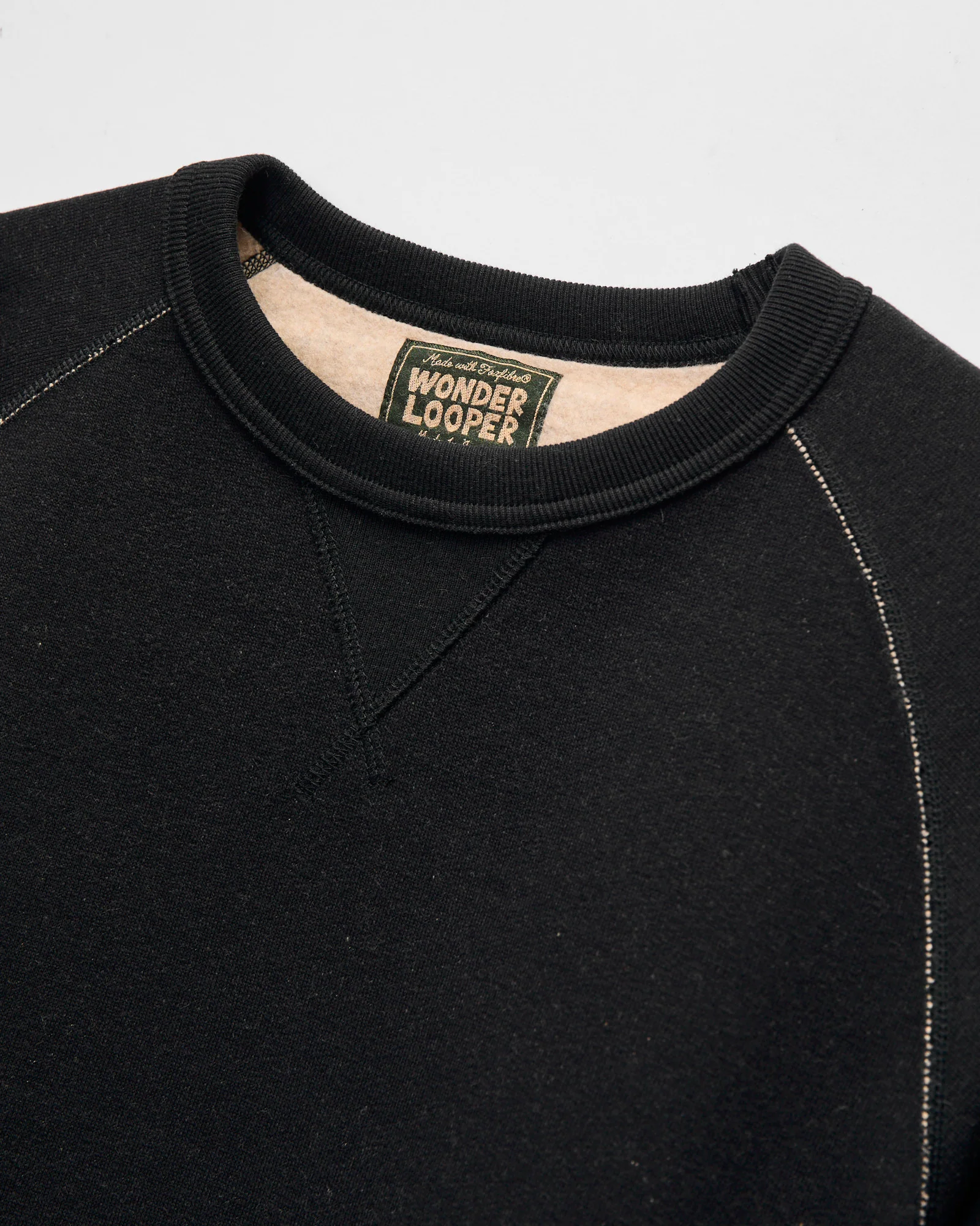 Fleeced FoxFibre® Pullover Crewneck in Black Coyote - Image 3