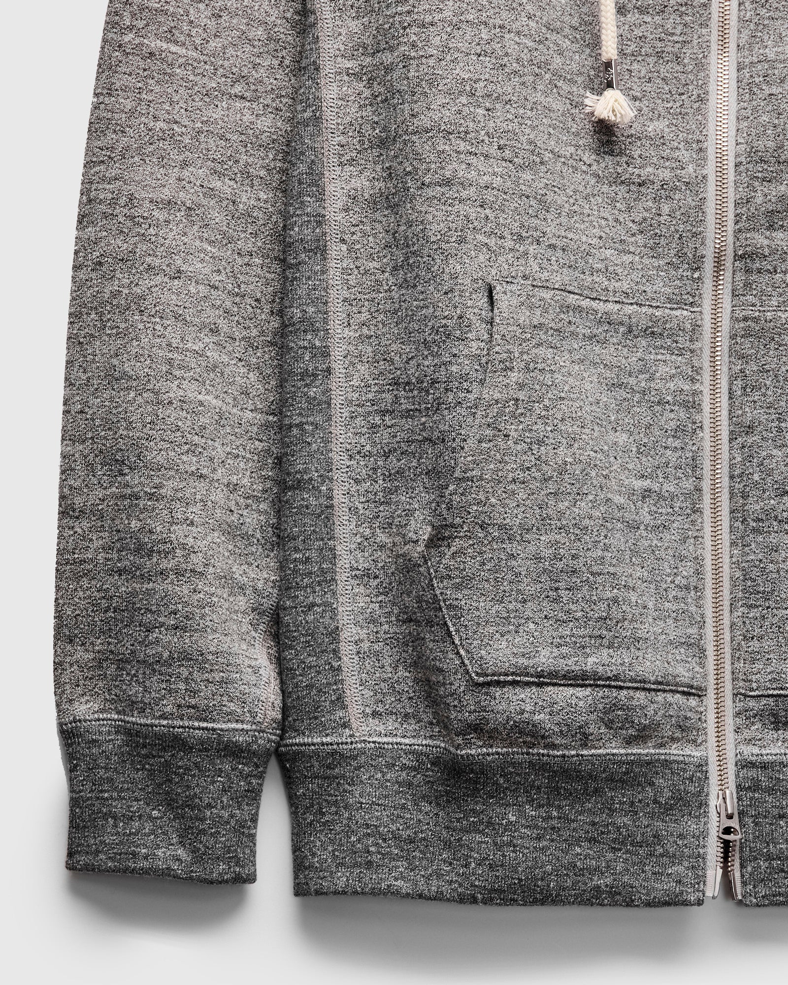 Fleeced FoxFibre® Zip Hoodie in Charcoal - Image 4