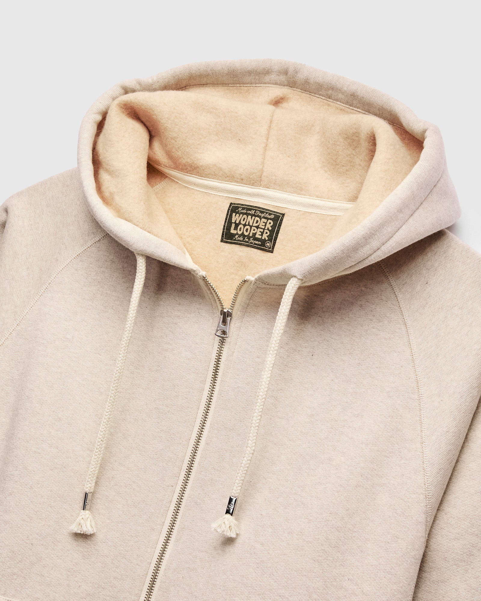 Fleeced FoxFibre® Zip Hoodie in Oatmeal - Image 3