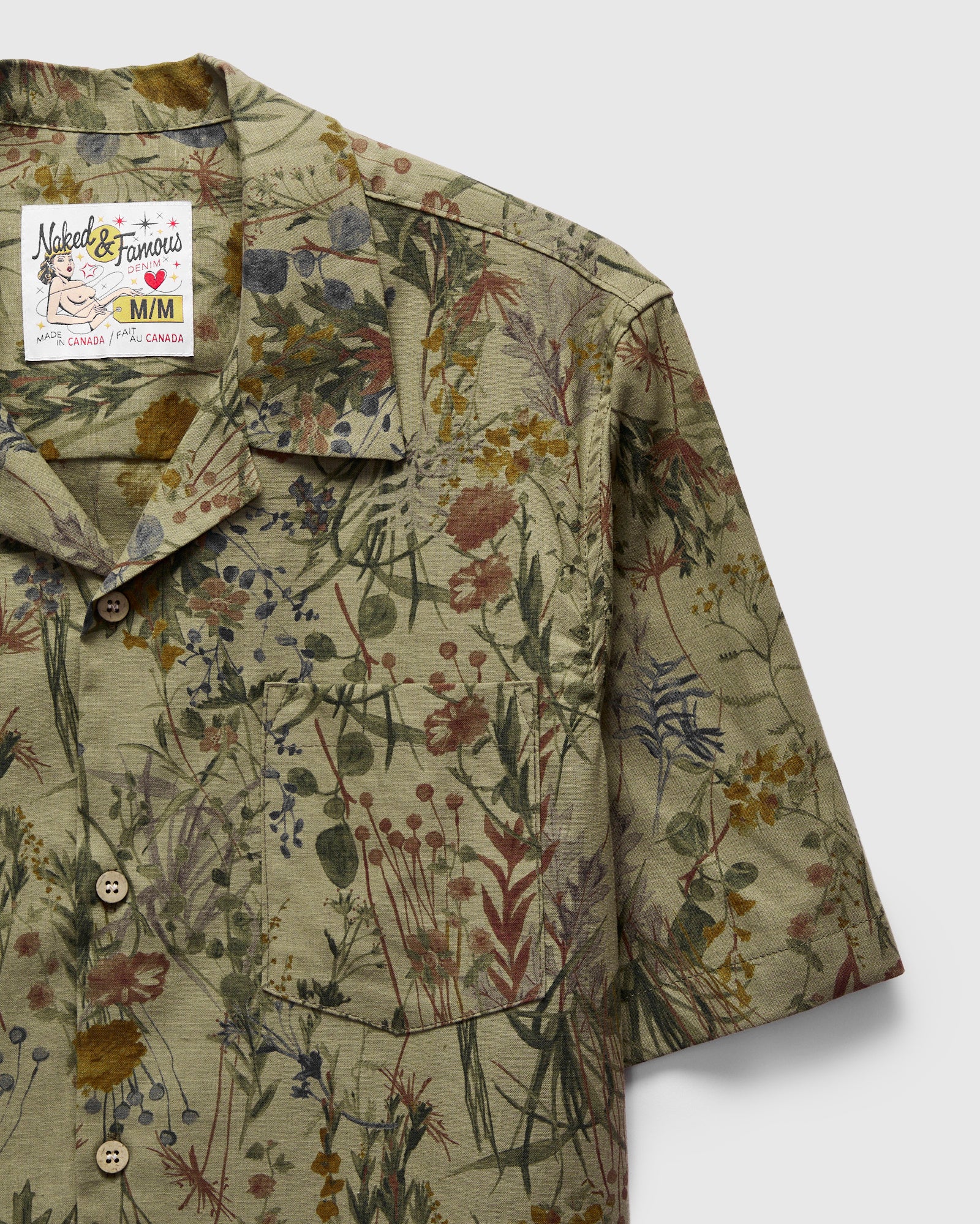 "Flowers Painting" Aloha Shirt in Earth - Image 5