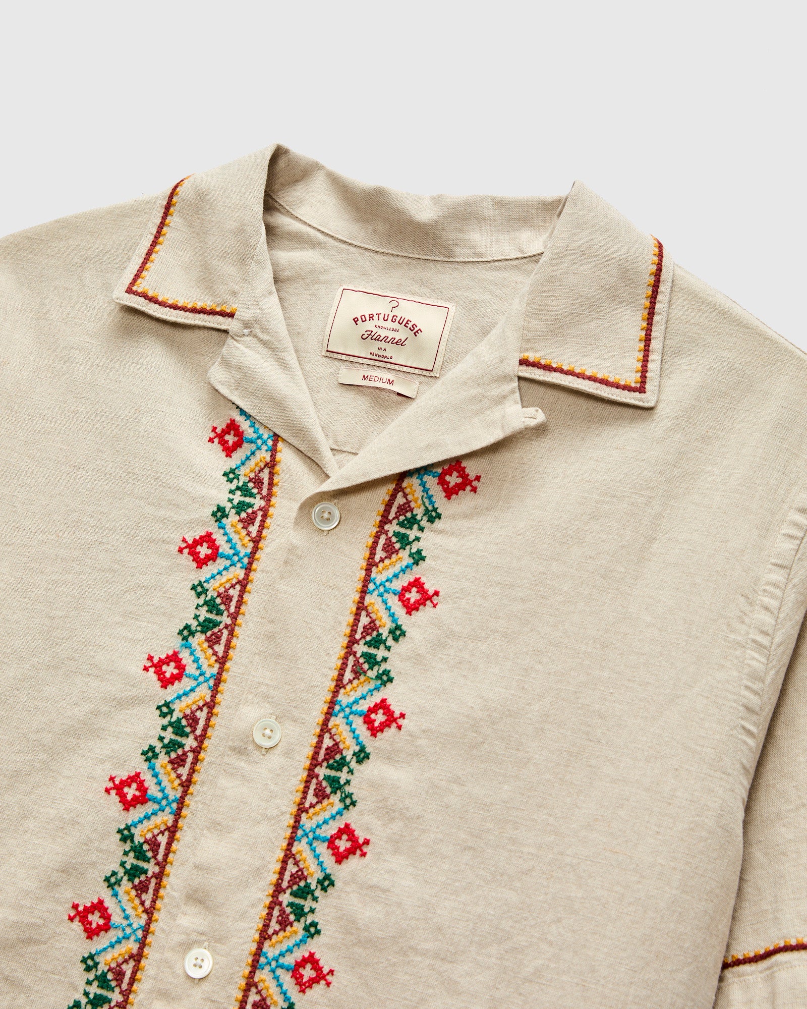 Folclore Embroidery Shirt in Natural - Image 4