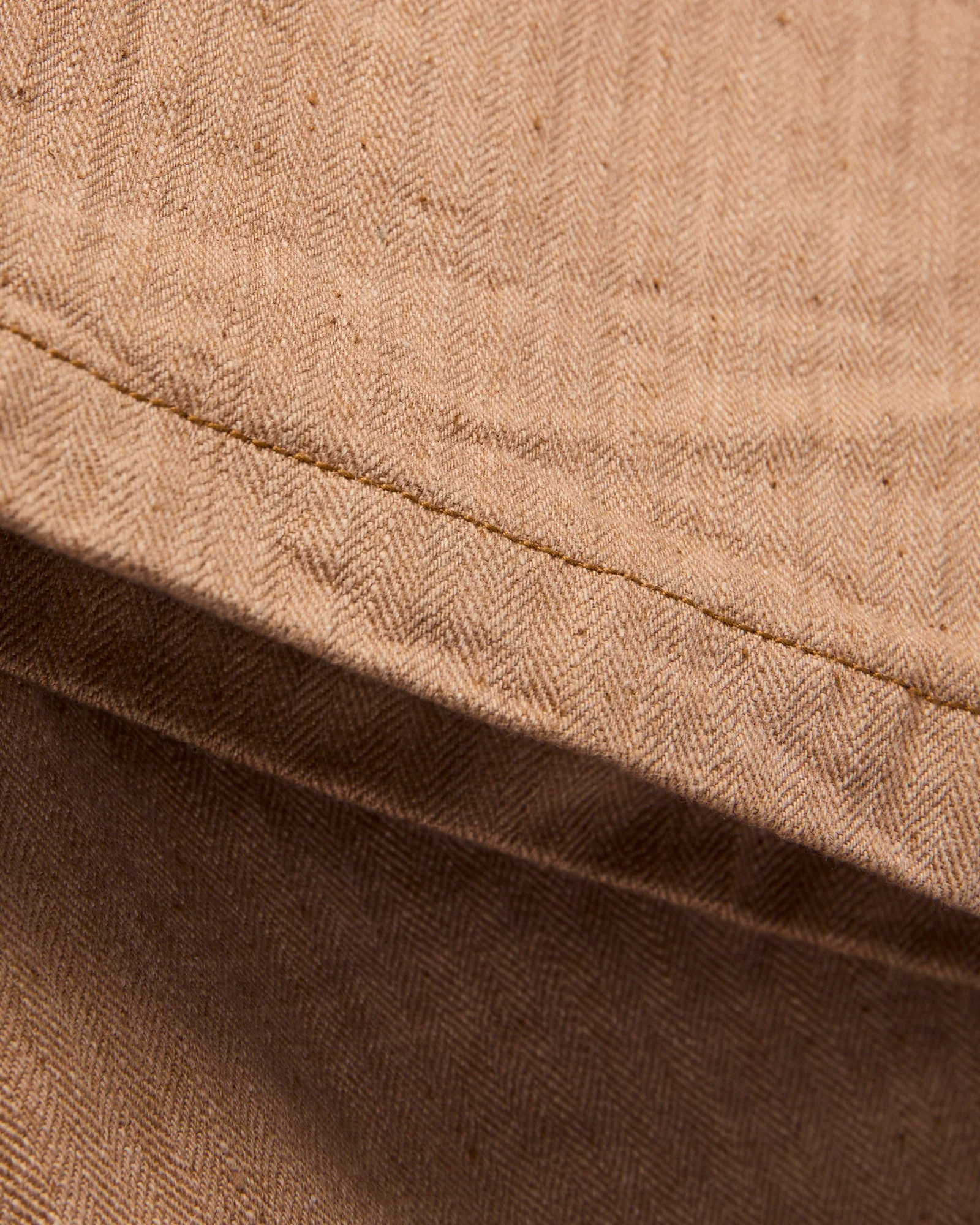 "Fox Cotton" Herringbone Baker Pants in Brown - Image 8