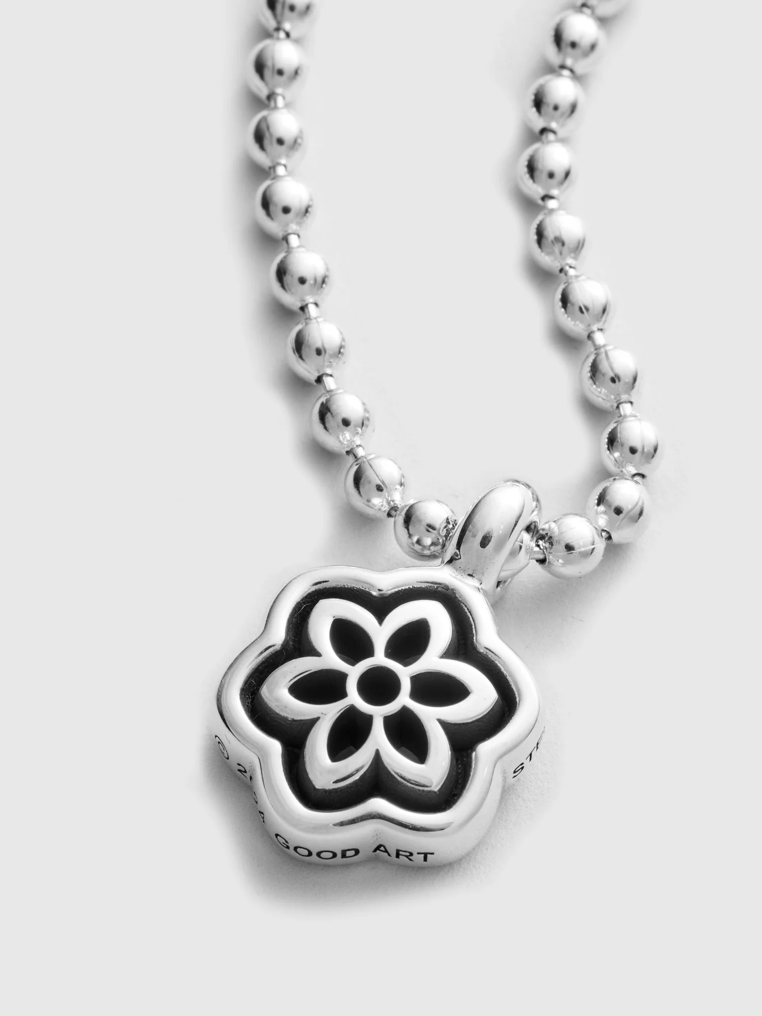 Frame Cutout Rosette Pendant in Sterling Silver - Image 4