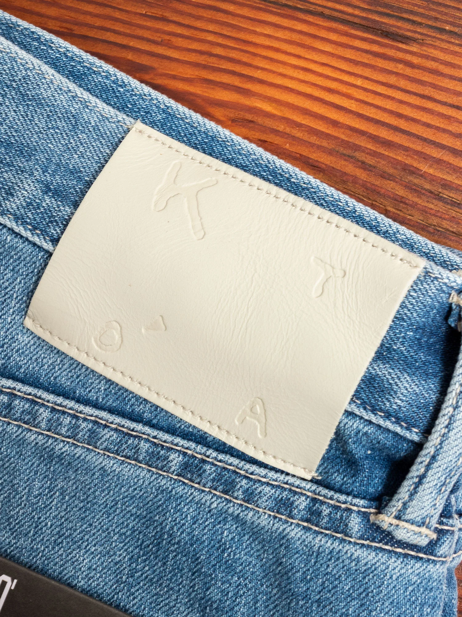 "Geddy" 14oz Washed Indigo Stretch Selvedge Denim - Scissors Slim Tapered - Image 3