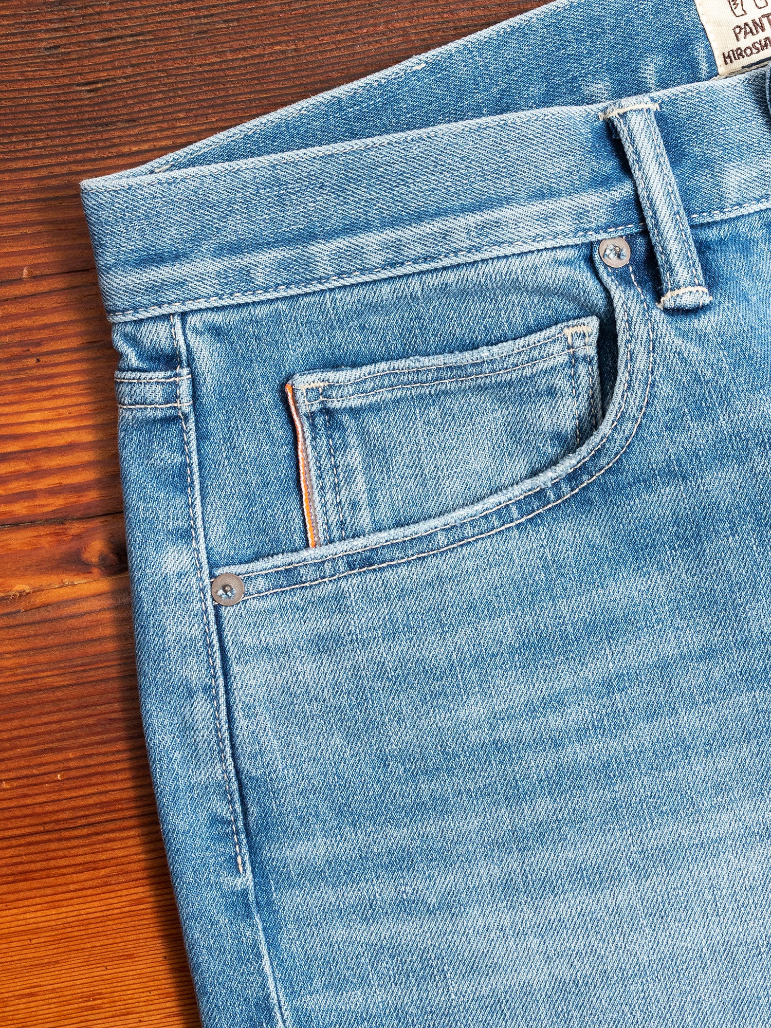 "Geddy" 14oz Washed Indigo Stretch Selvedge Denim - Scissors Slim Tapered - Image 5