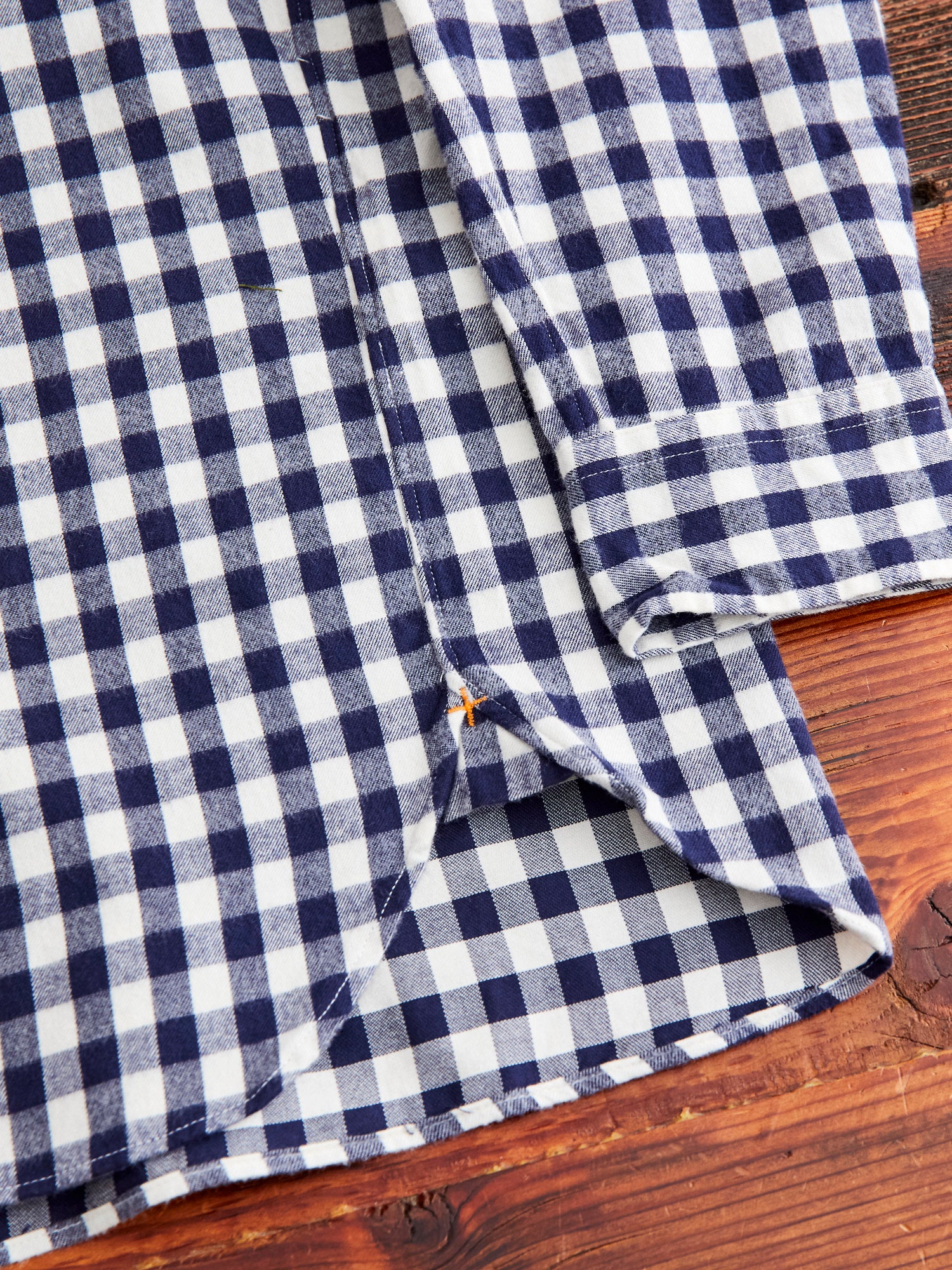 Gingham Check Button-Down Shirt in Navy - Image 7