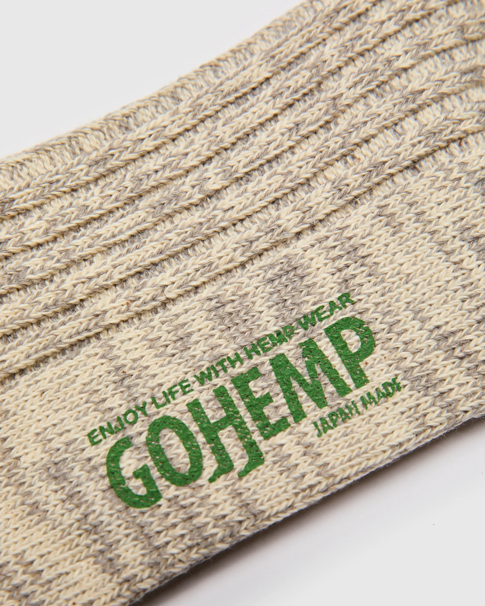 "Go Hemp" Organic Cotton Crew Sock in Melange Grey - Image 3