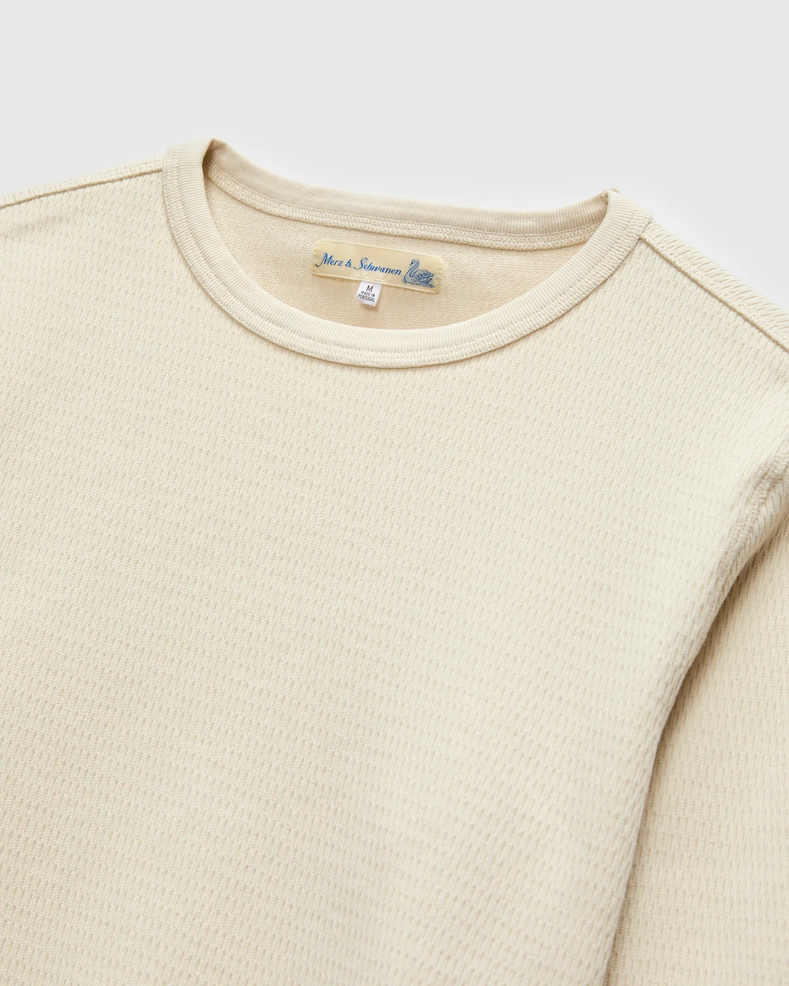 "Good Basics" 10.7oz Diamond Thermal Long Sleeve in Natural - Image 3