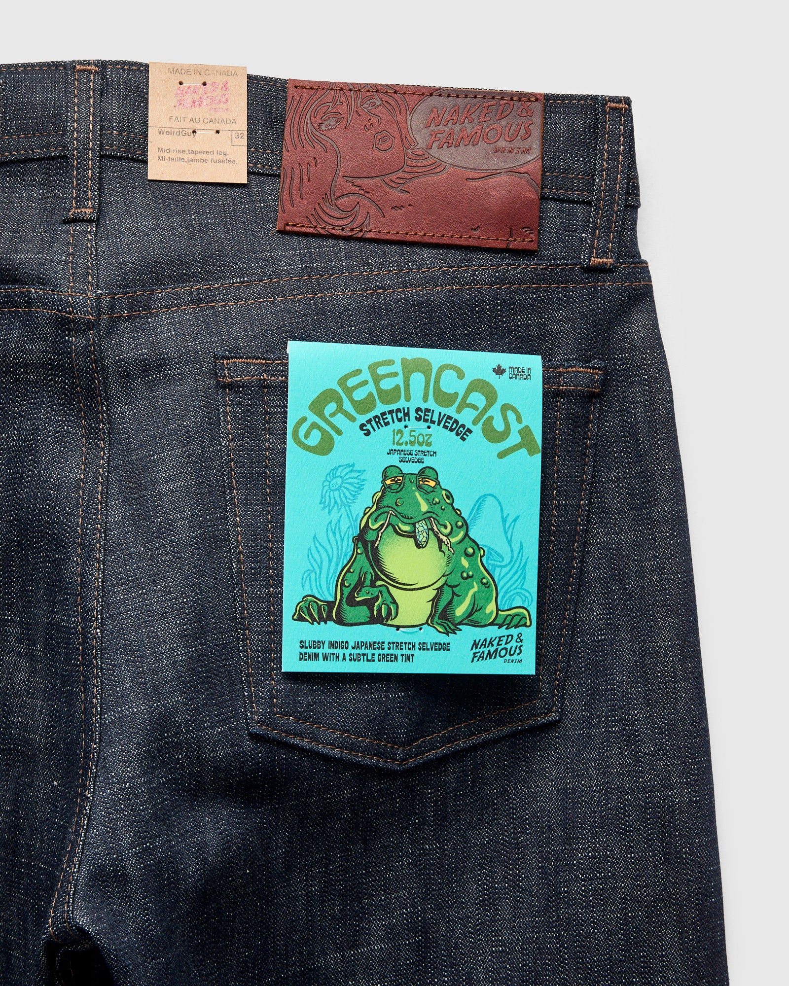 "Greencast Slub Stretch" 12.5oz Selvedge Denim - Weird Guy Fit - Image 4