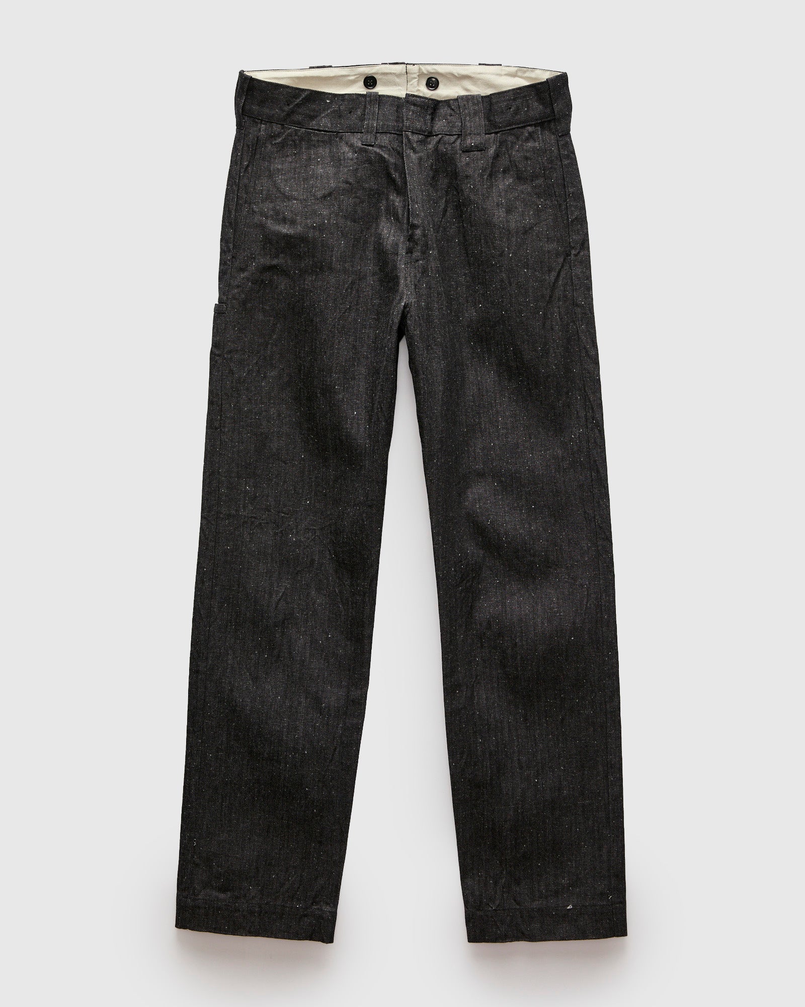 Herringbone Nep Work Pants in Black