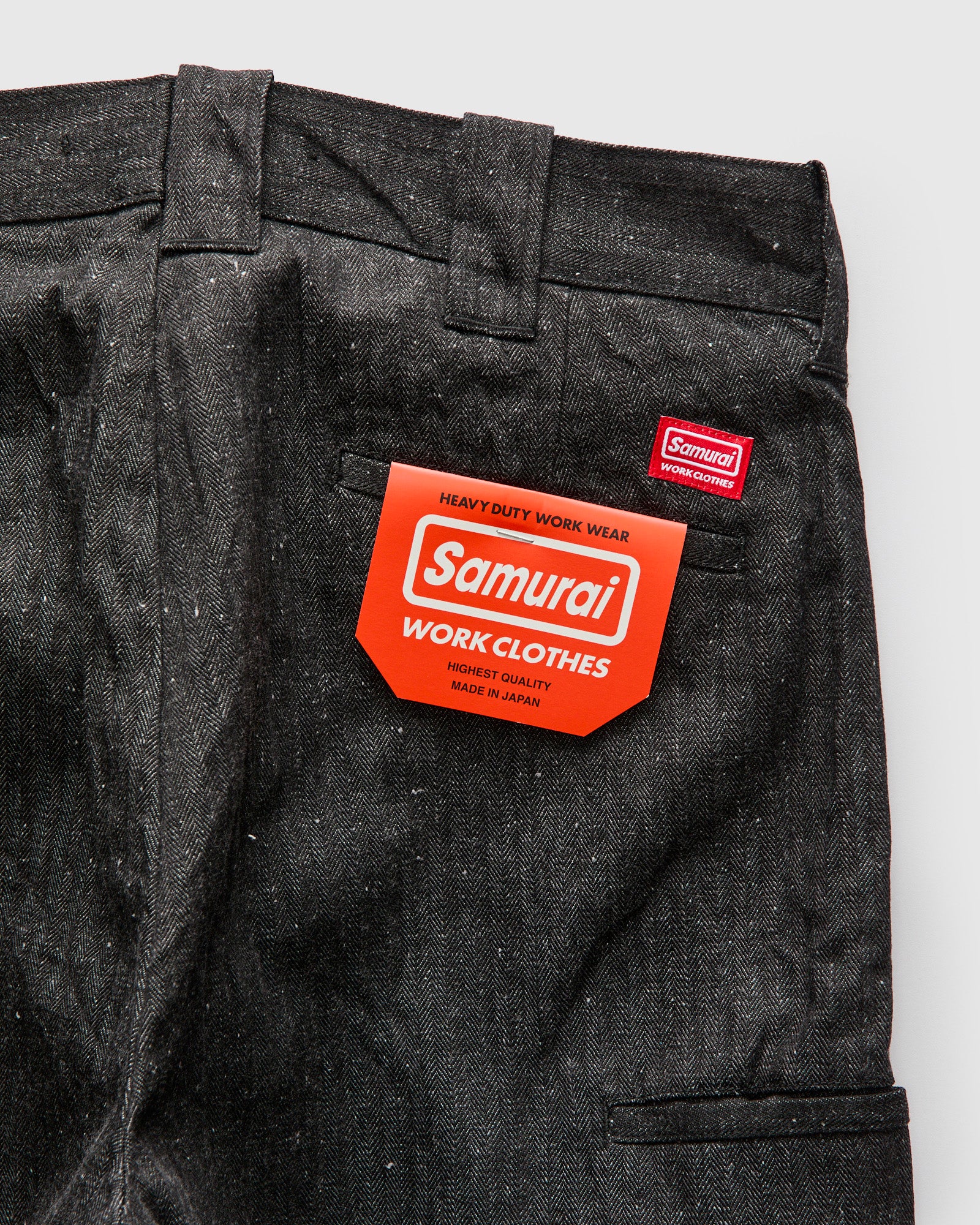 Herringbone Nep Work Pants in Black - Image 3