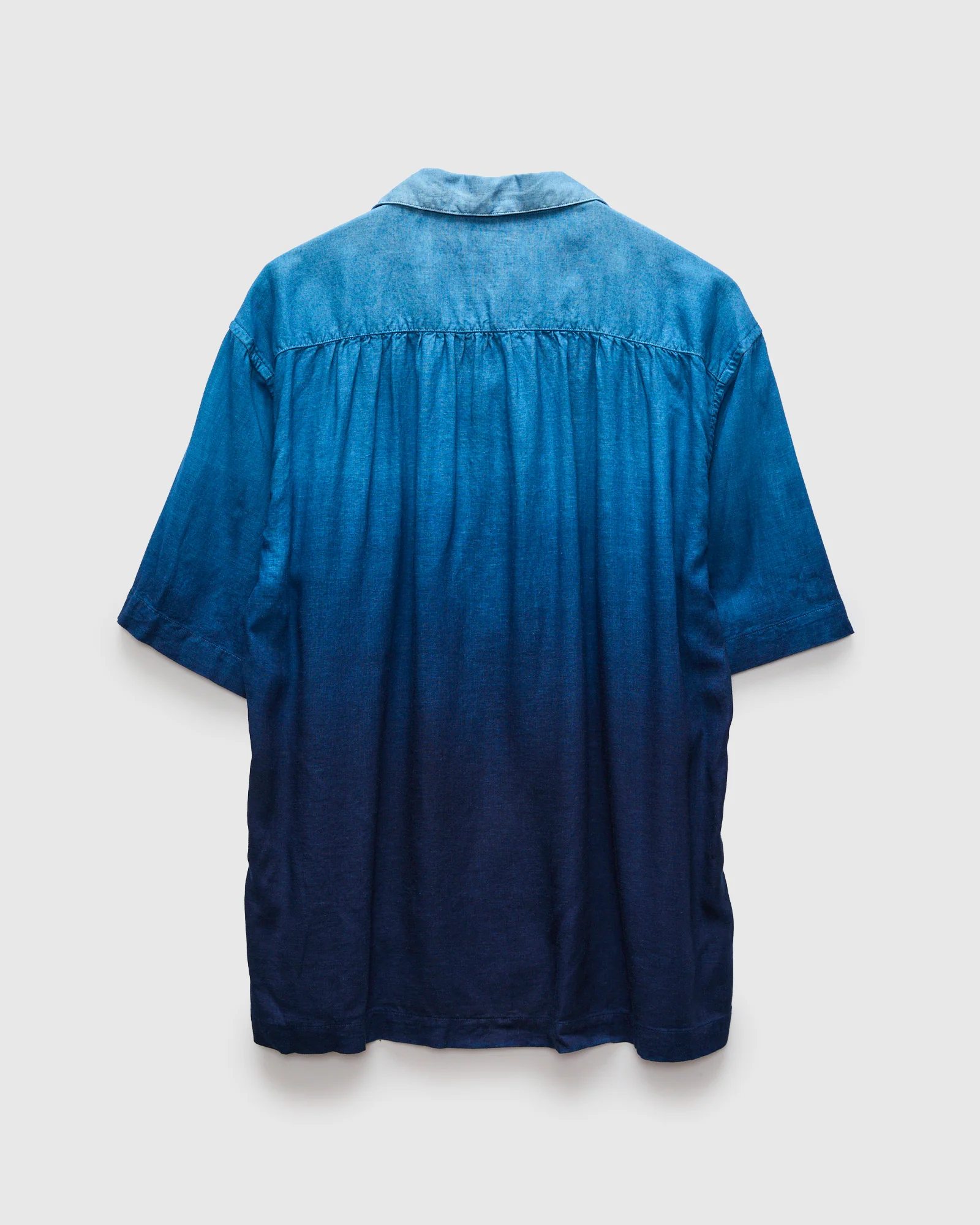 Hand-Dyed Gradation Aloha Shirt in Indigo - Image 3