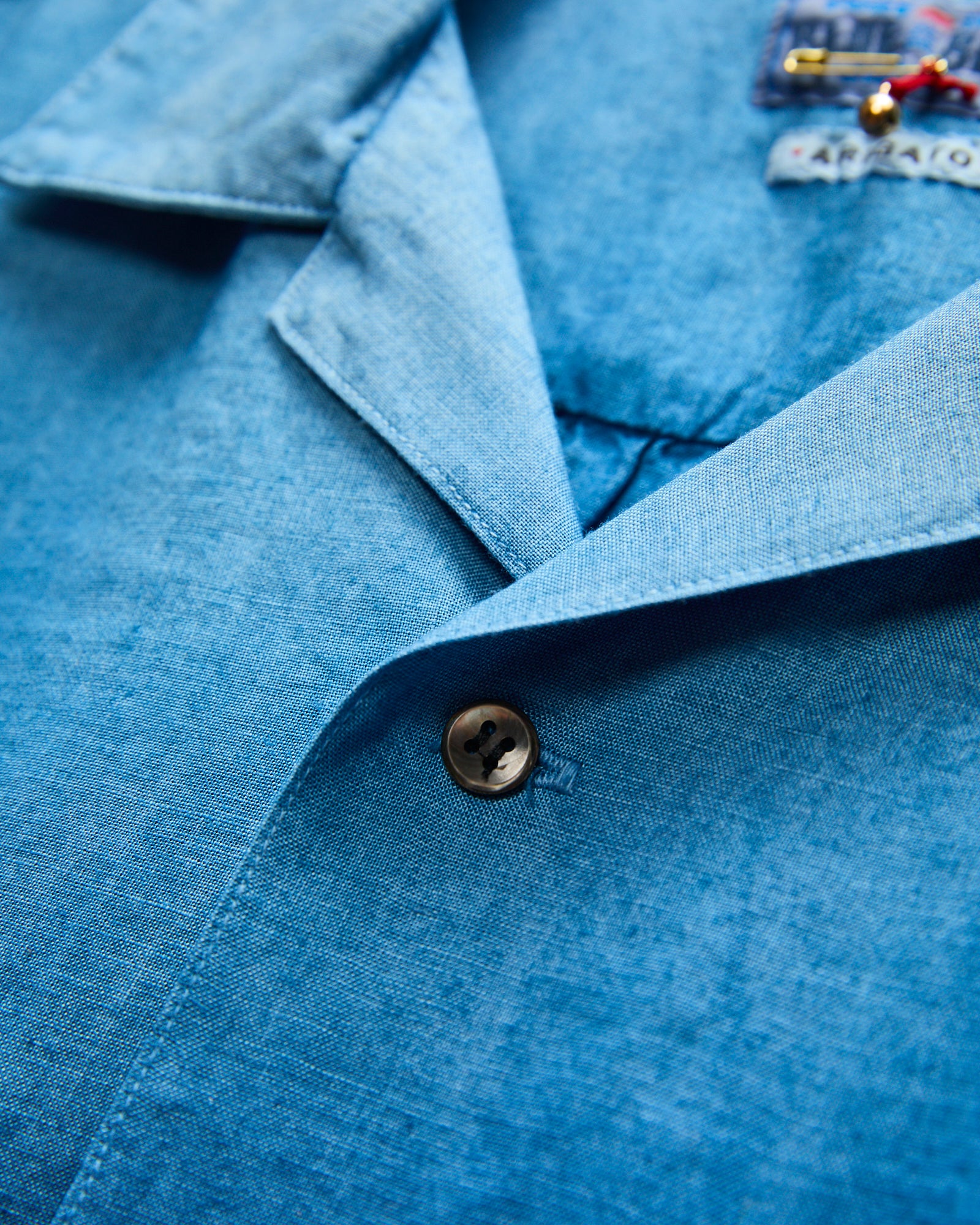 Hand-Dyed Gradation Aloha Shirt in Indigo - Image 5