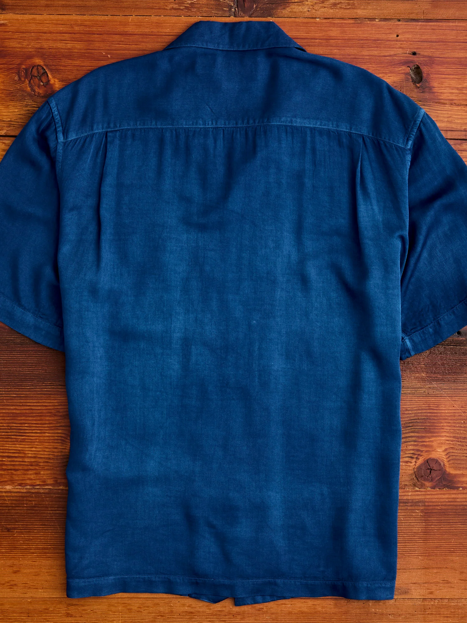 Hand-Dyed Short Sleeve Shirt in Indigo - Image 10