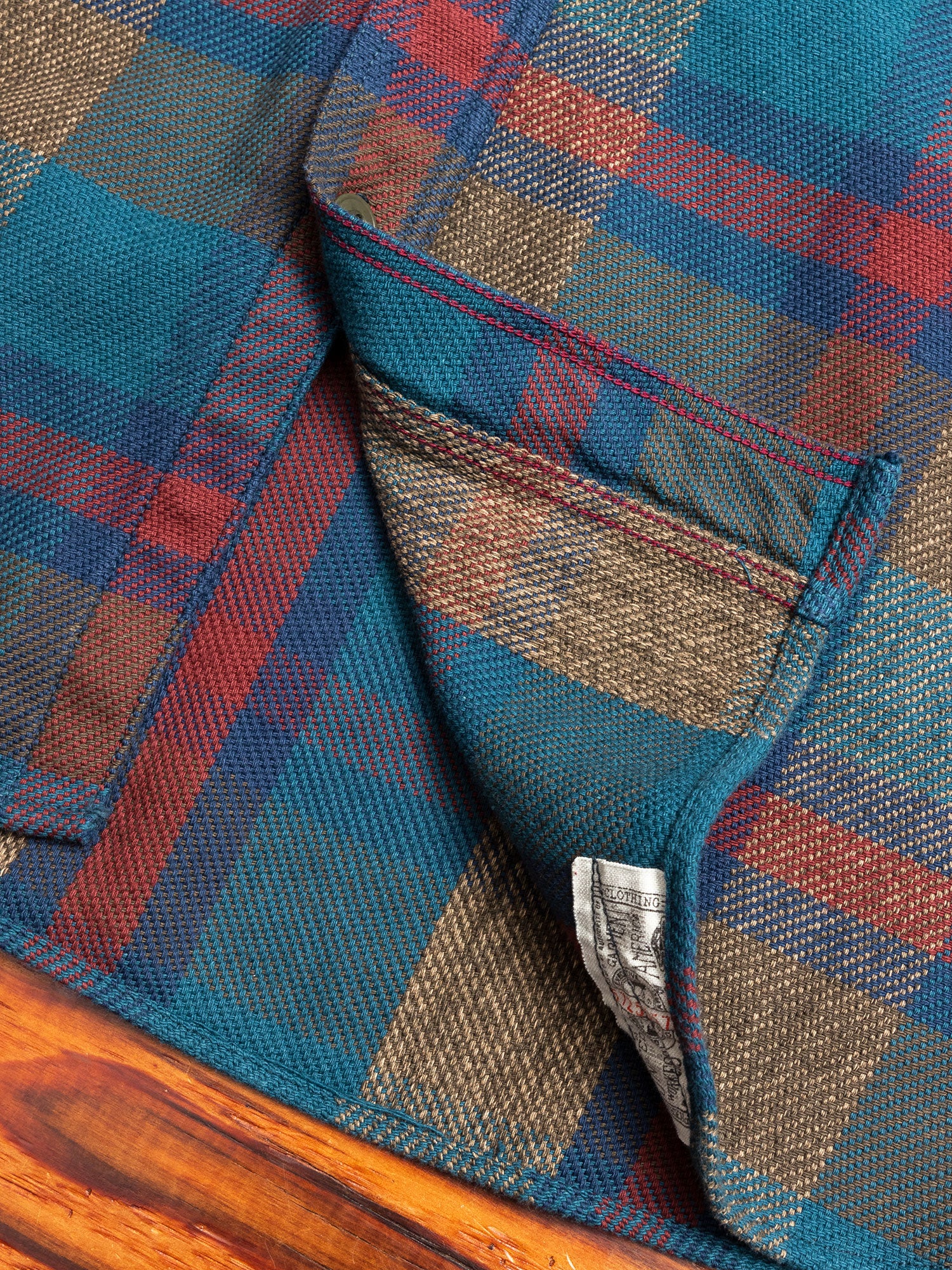 Heavy Flannel Work Shirt in Blue Grey - Image 7