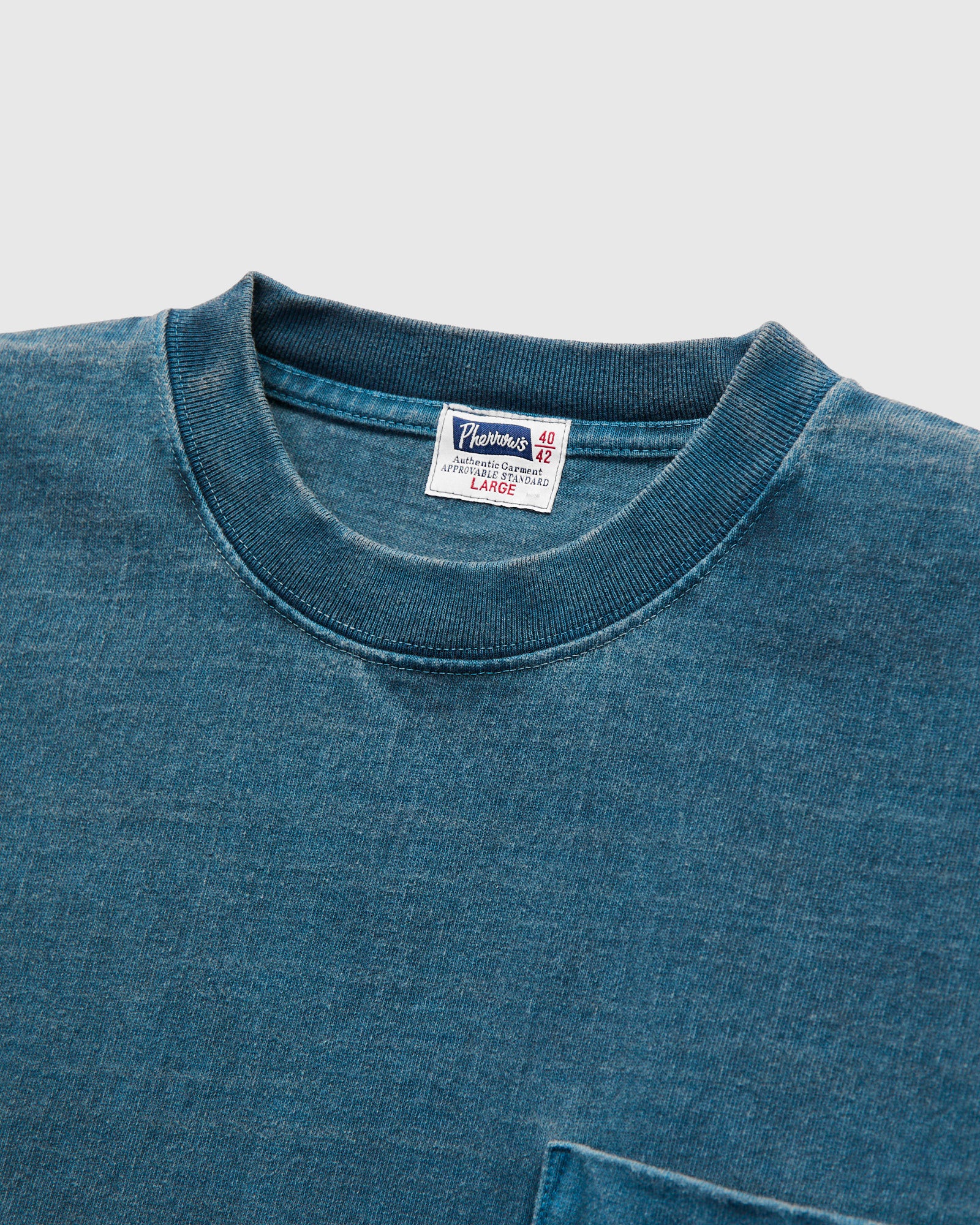 Heavyweight Pigment Dye Pocket T-Shirt in Blue - Image 4