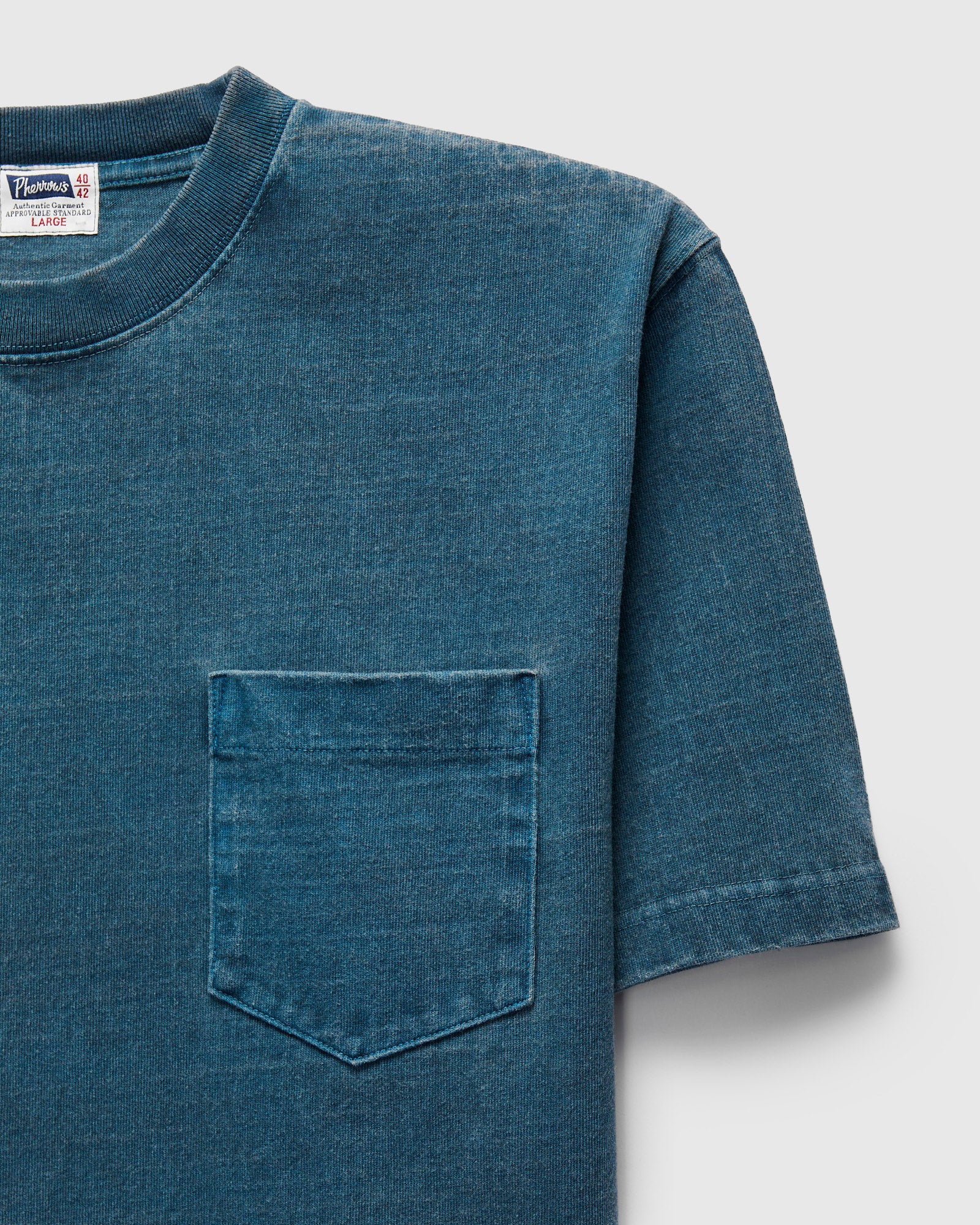 Heavyweight Pigment Dye Pocket T-Shirt in Blue - Image 5