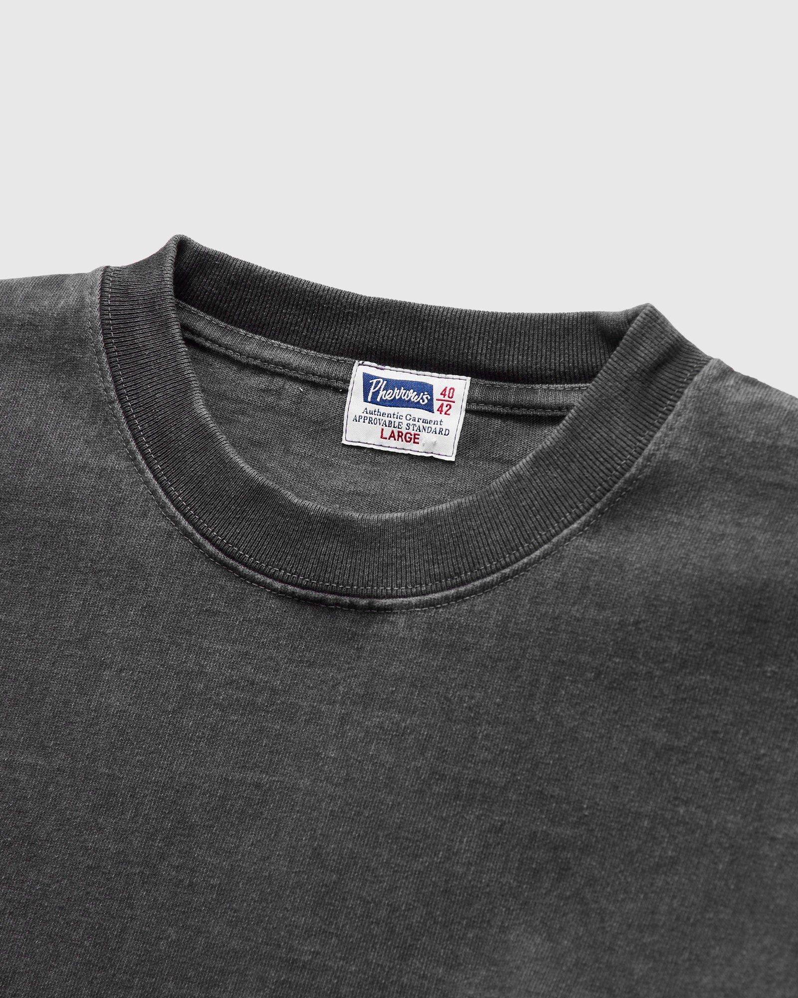 Heavyweight Pigment Dye Pocket T-Shirt in Faded Black - Image 4
