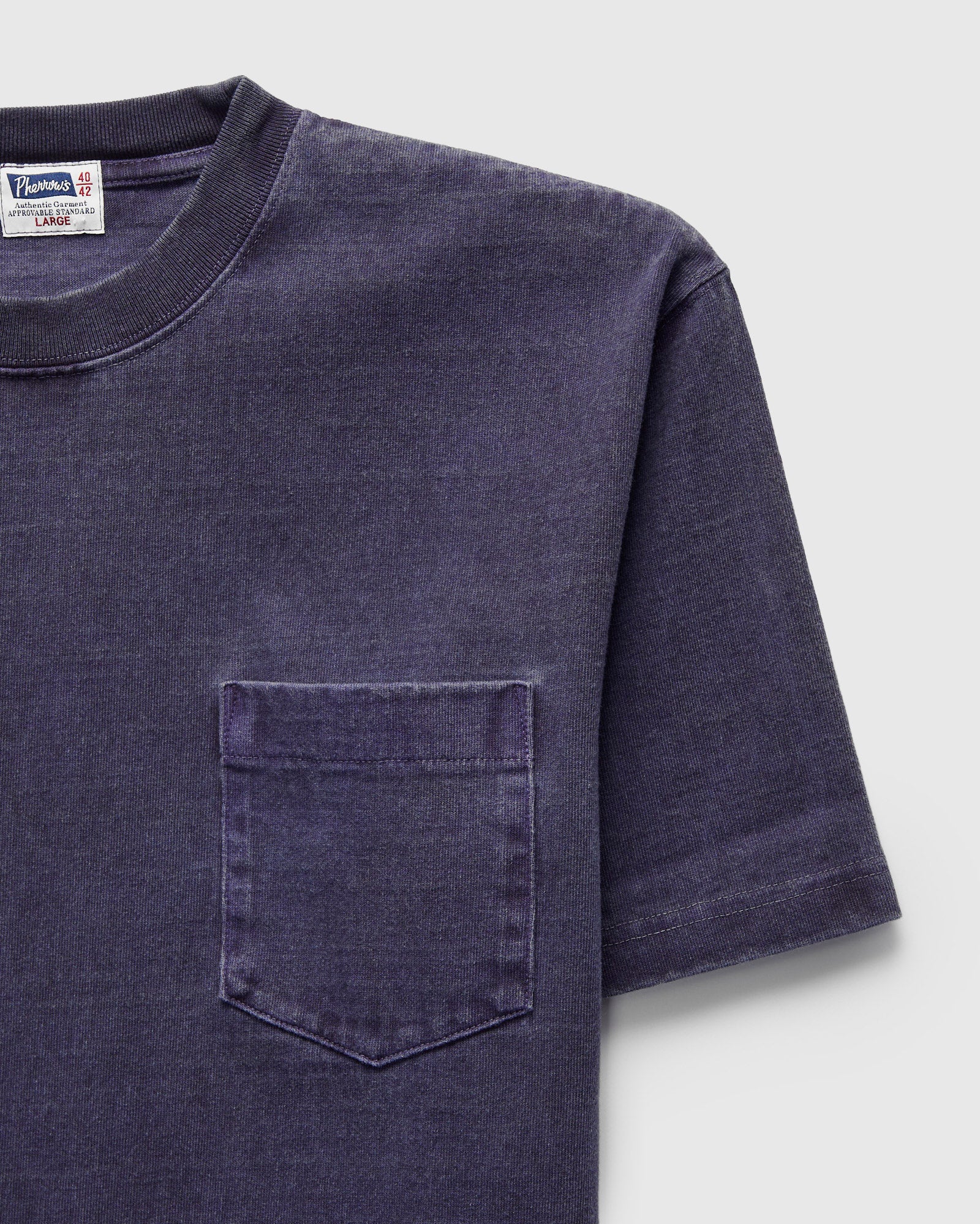 Heavyweight Pigment Dye Pocket T-Shirt in Faded Purple - Image 5